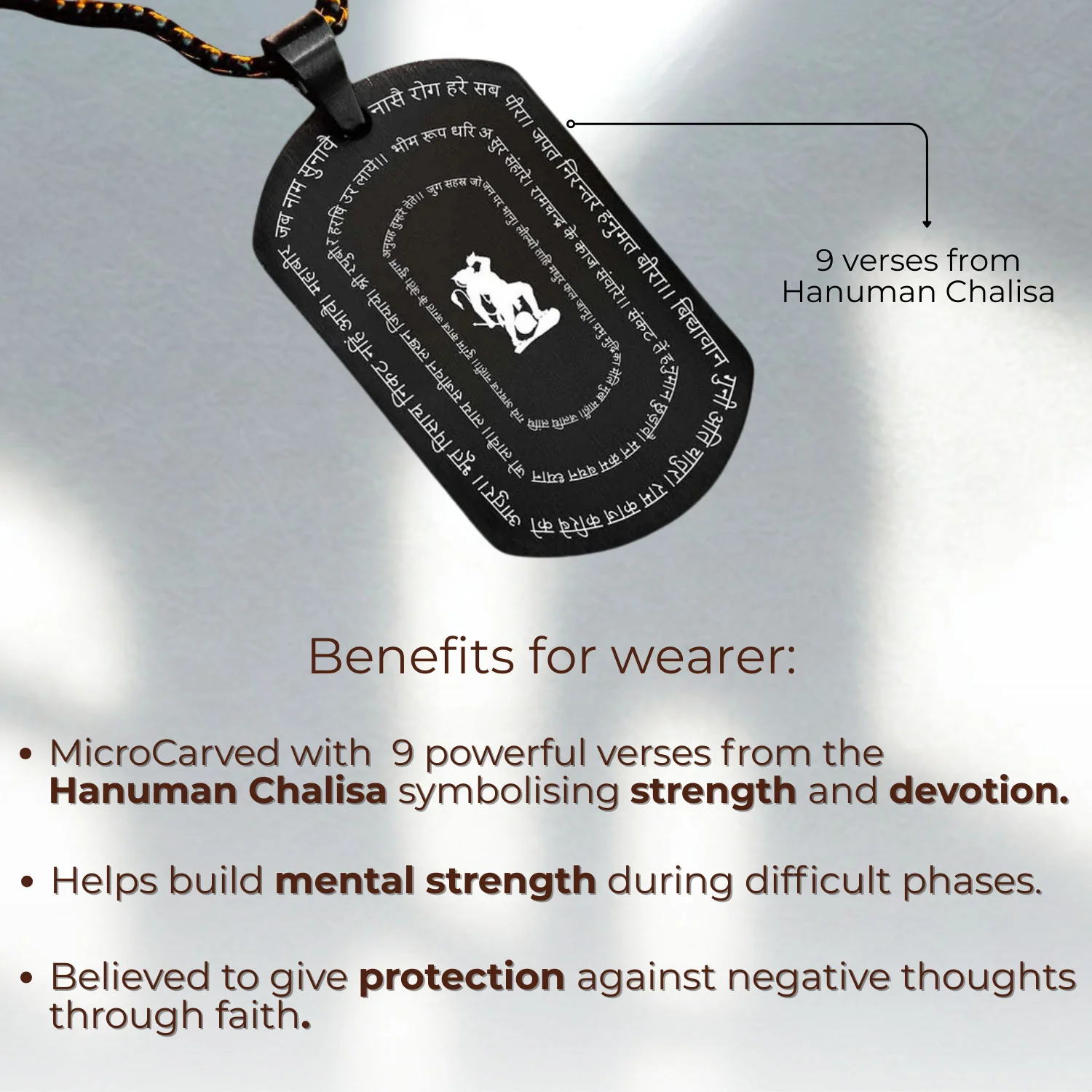 Positivity Hanuman Chalisa 9 Verse Tag Necklace - Image 10