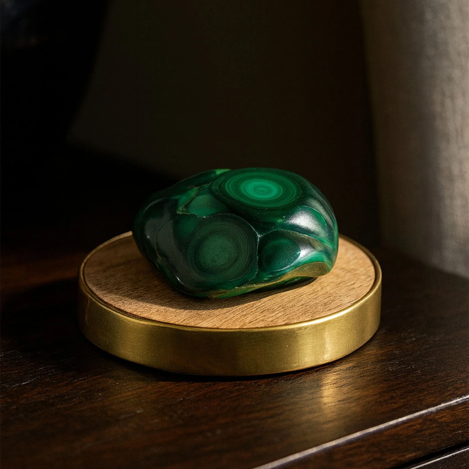 Prosperity Polished Malachite Raw Stone Home Decor Artefact - Image 3