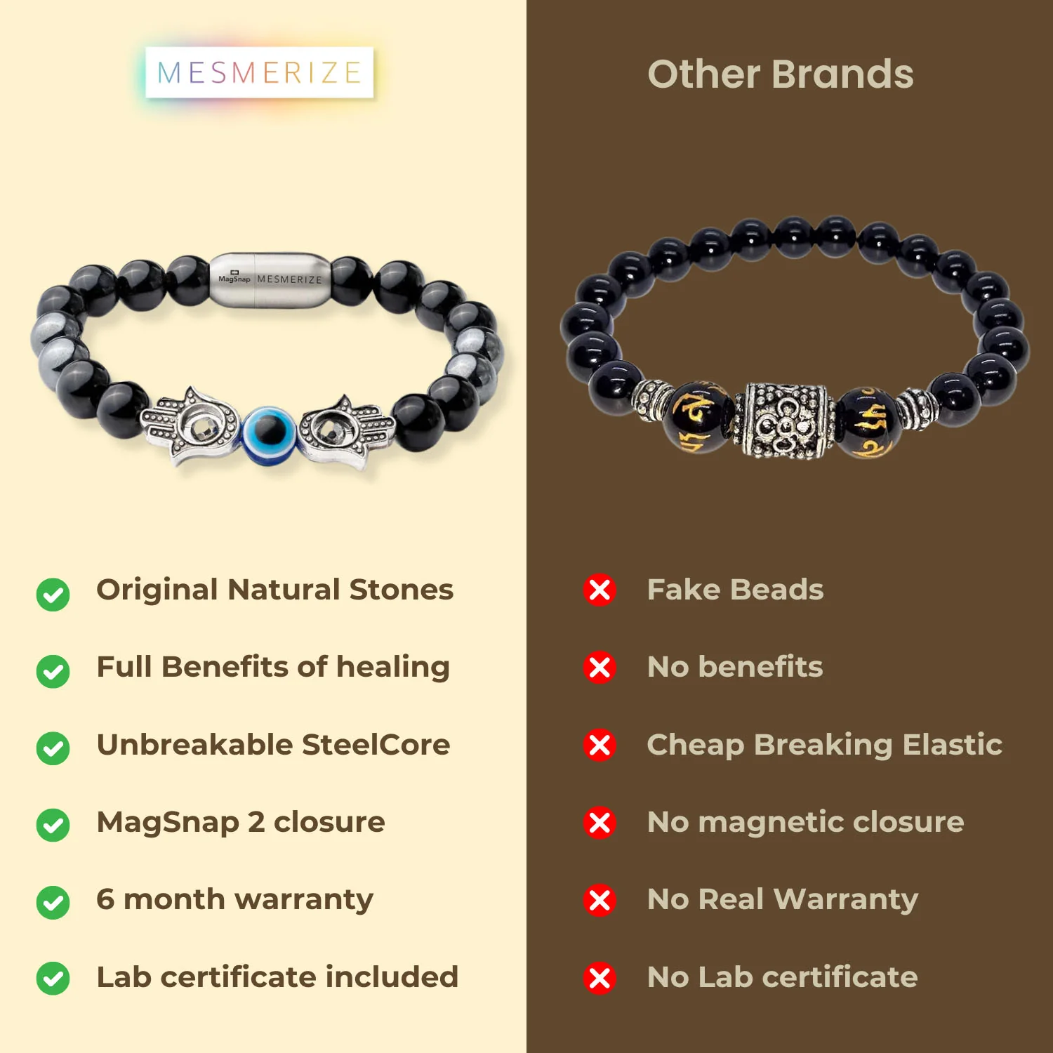 Protective Evil Eye Hamsa Natural Stone Bracelet with Magsnap 2 - Image 6