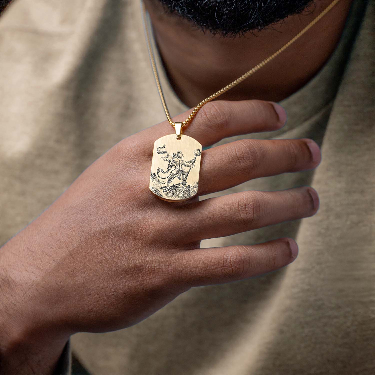 Protector Hanuman Godform Tag Necklace - Image 17