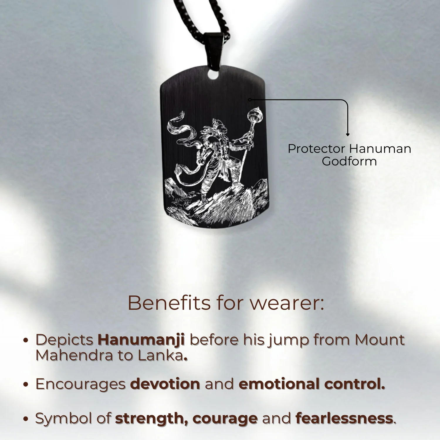 Protector Hanuman Godform Tag Necklace - Image 2