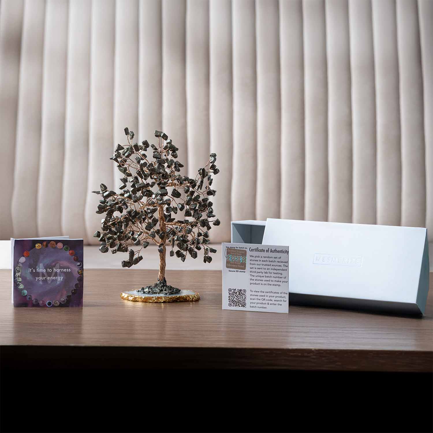 Pyrite Natural Stone Tree With Natural Agate Base - Image 2