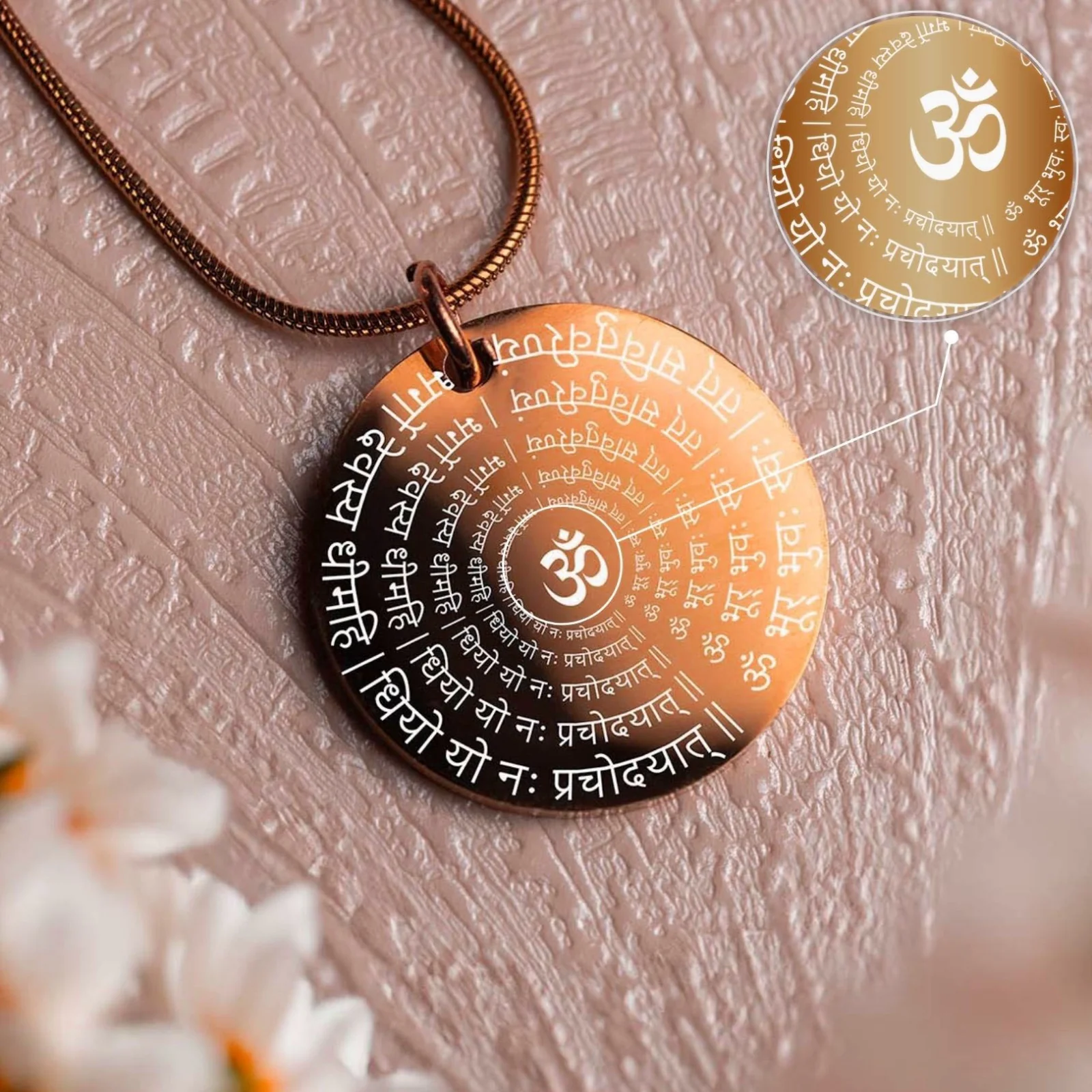 Radiant Gayatri Mantra Circle Necklace - Image 11