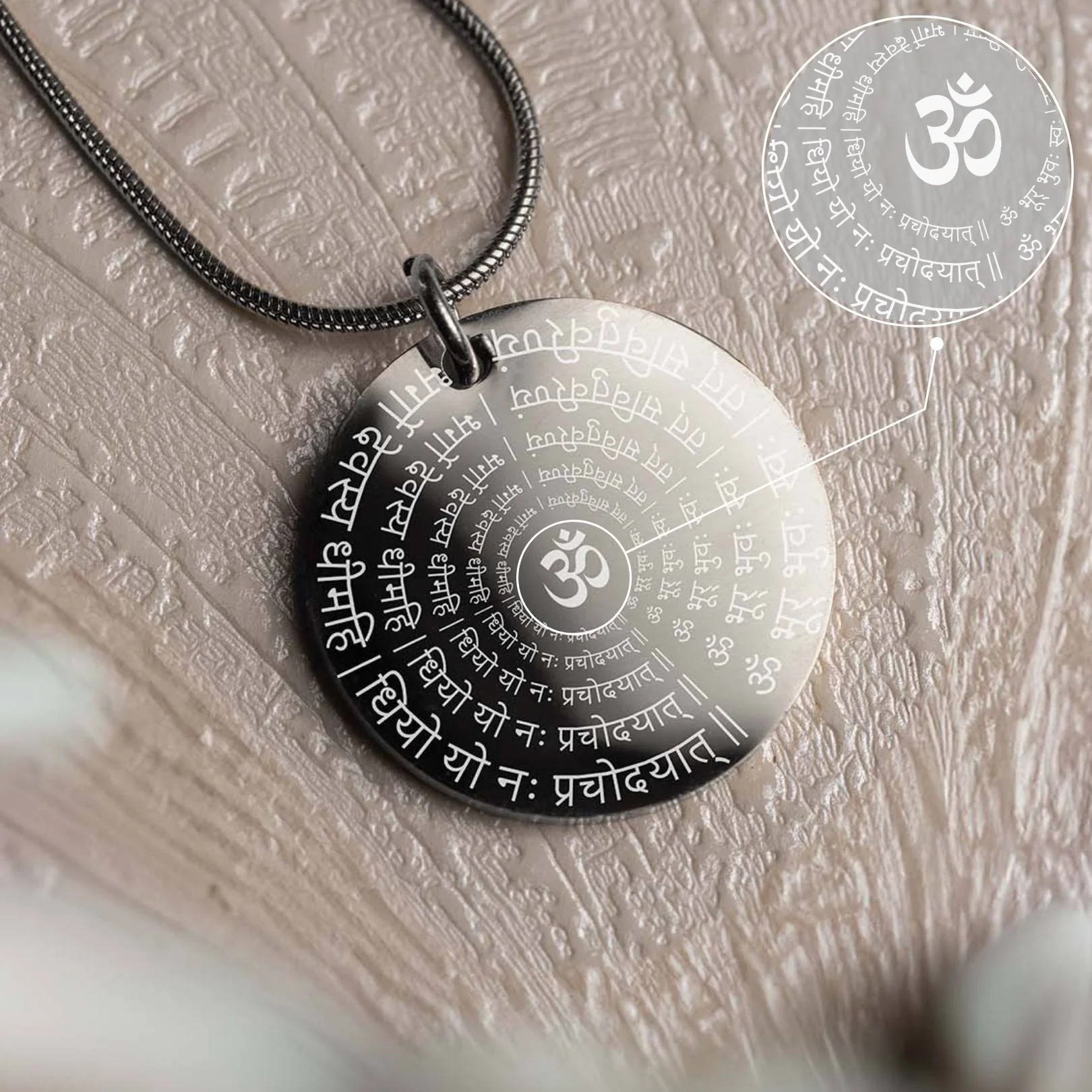 Radiant Gayatri Mantra Circle Necklace - Image 6