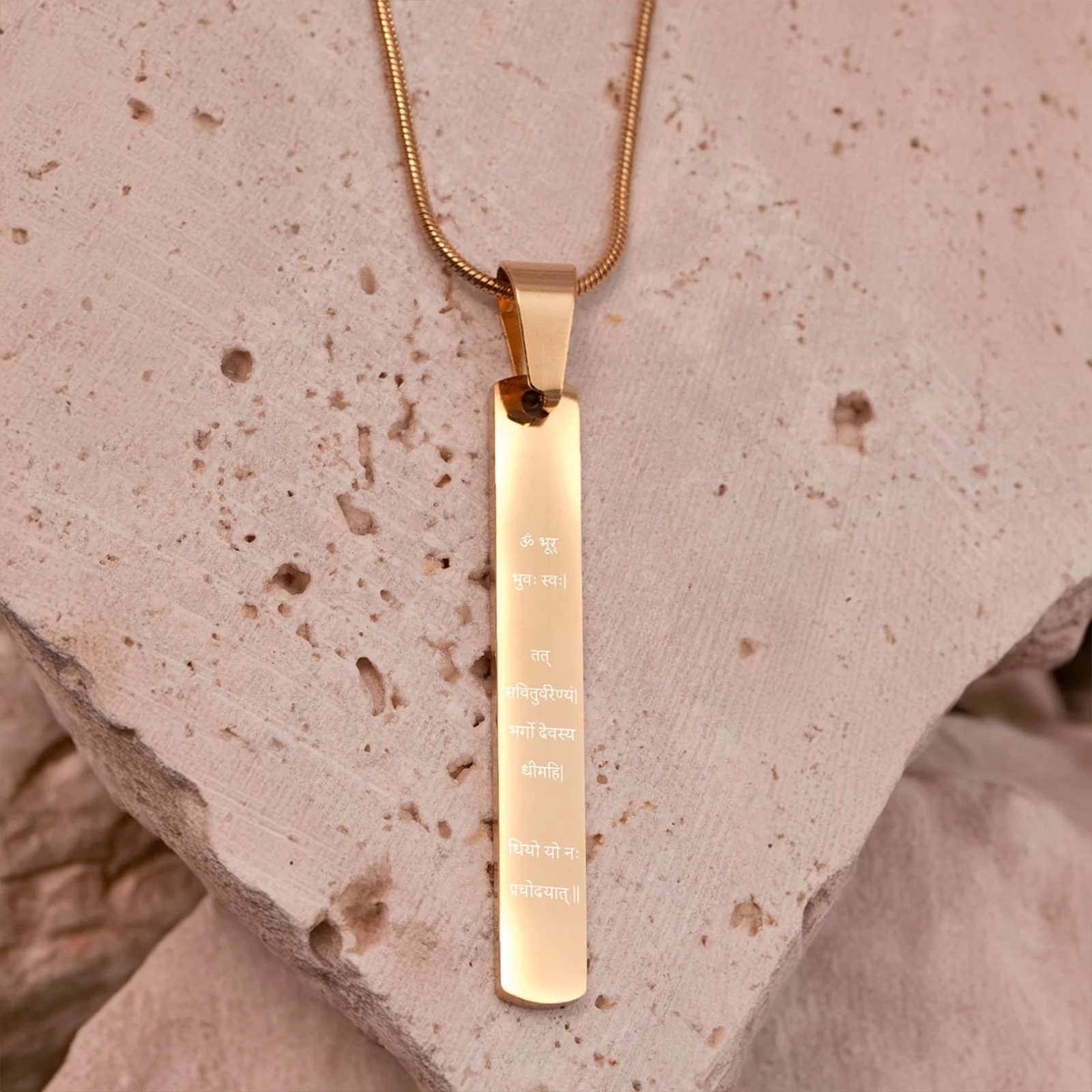 Radiant Gayatri Mantra Tag Necklace - Image 11