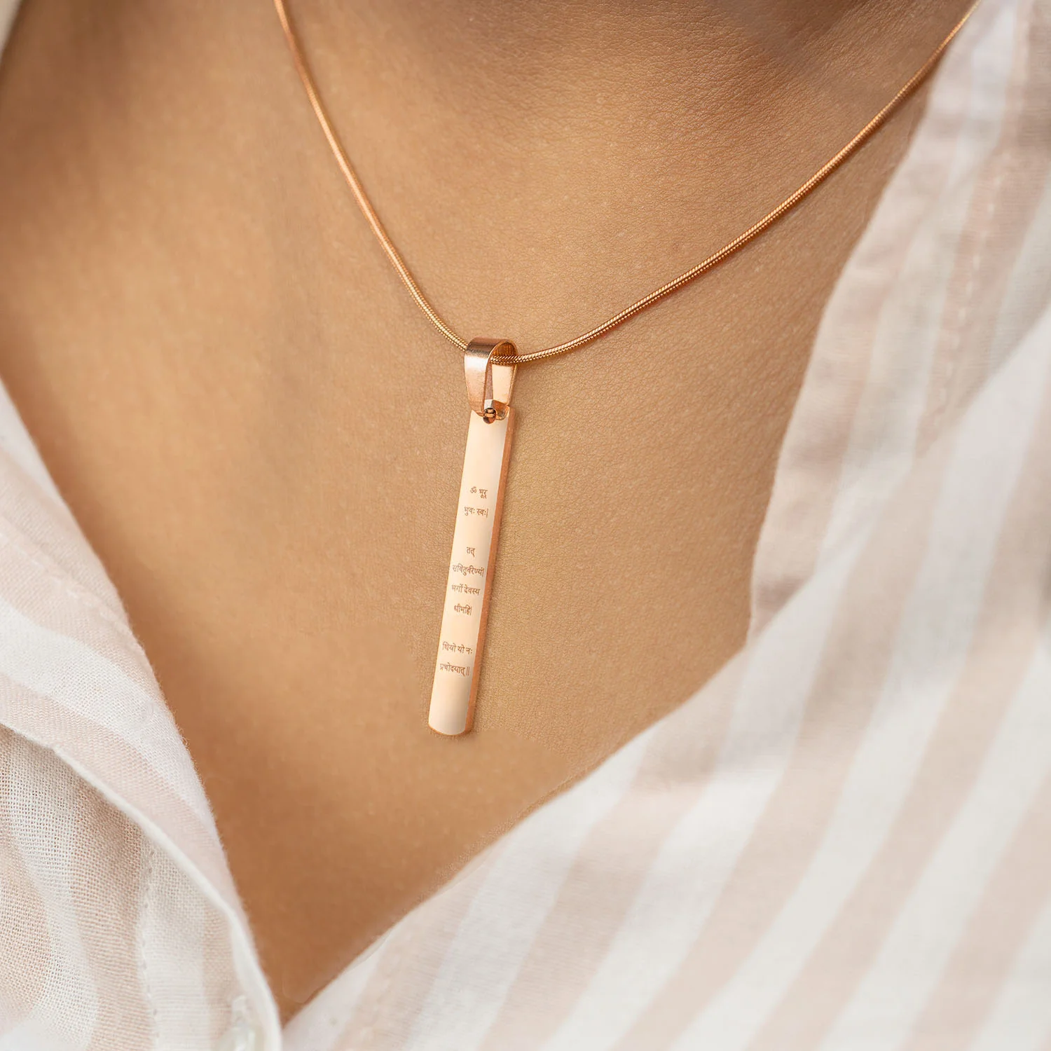 Radiant Gayatri Mantra Tag Necklace - Image 12