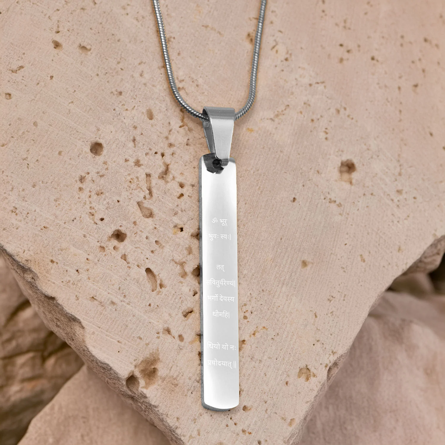 Radiant Gayatri Mantra Tag Necklace - Image 6