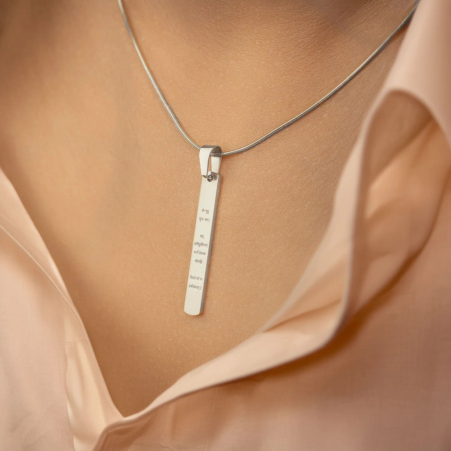Radiant Gayatri Mantra Tag Necklace - Image 7