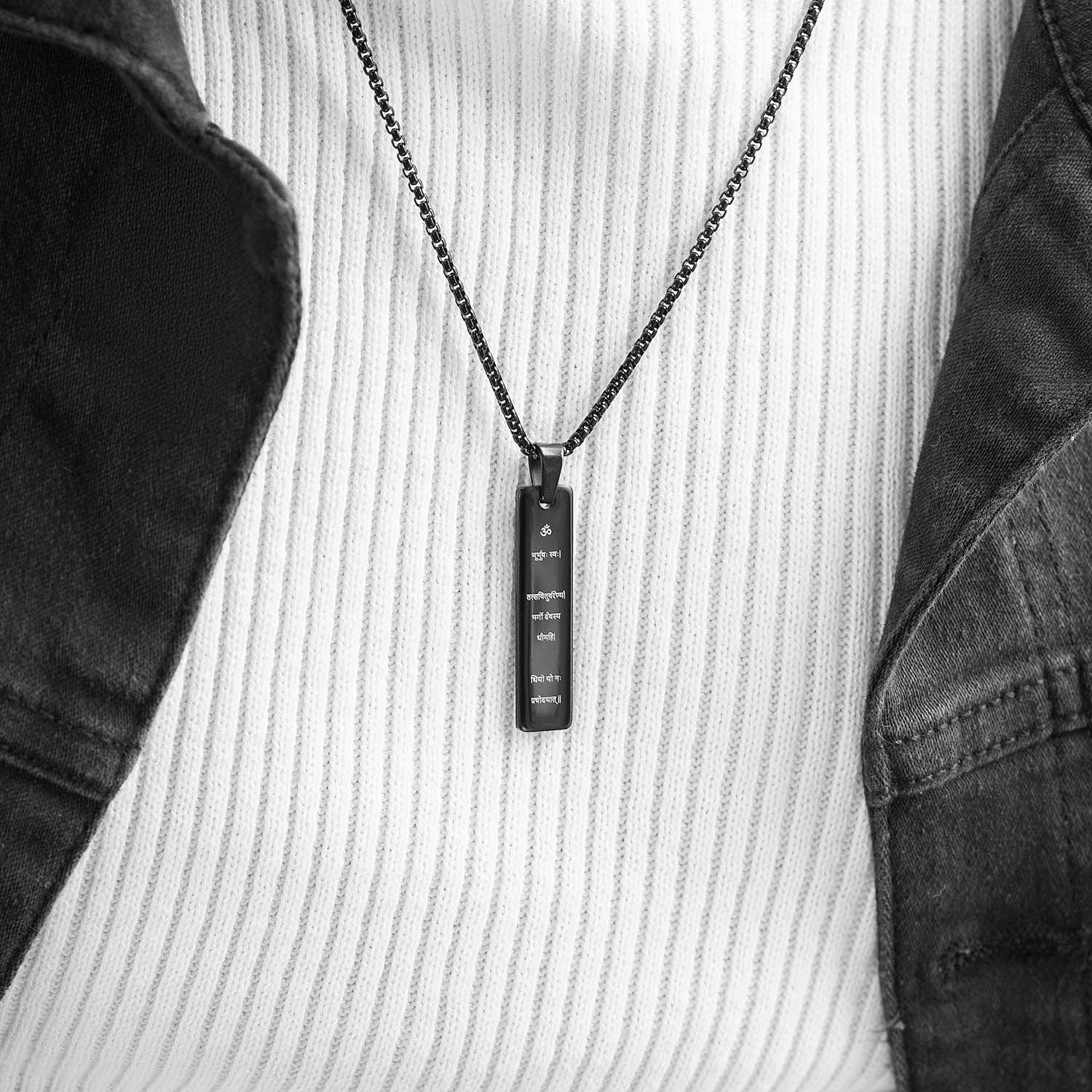 Radiant Gayatri Mantra Mini Tag Necklace - Image 10