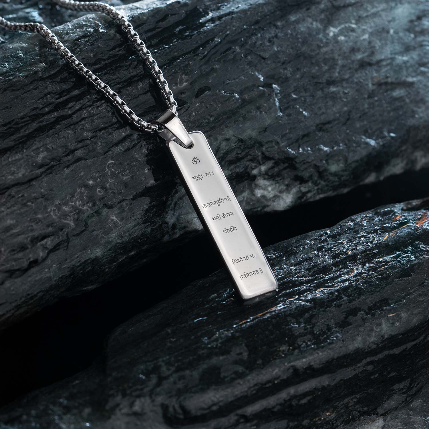 Radiant Gayatri Mantra Mini Tag Necklace - Image 16