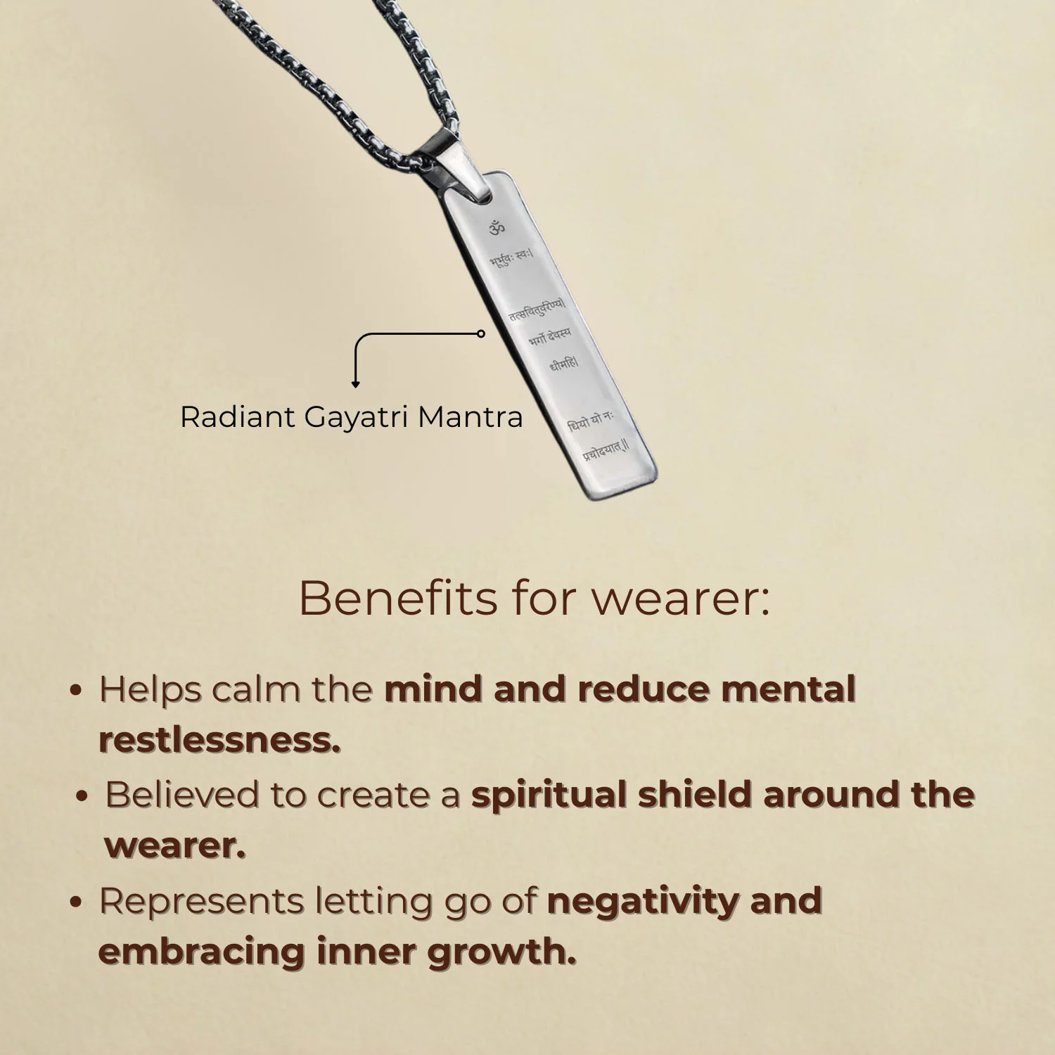 Radiant Gayatri Mantra Mini Tag Necklace - Image 17