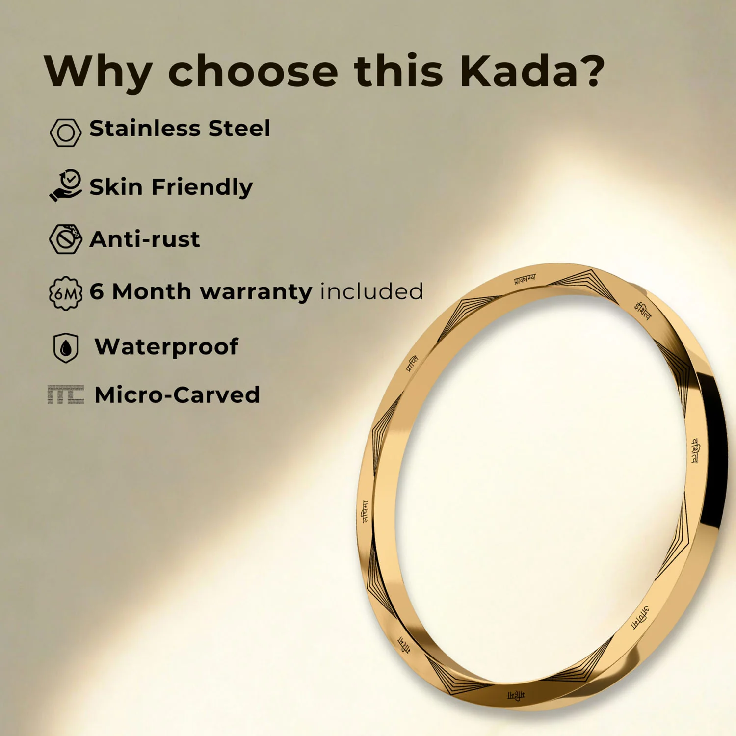 Ram MicroCarved Thick Round Kada - Image 11