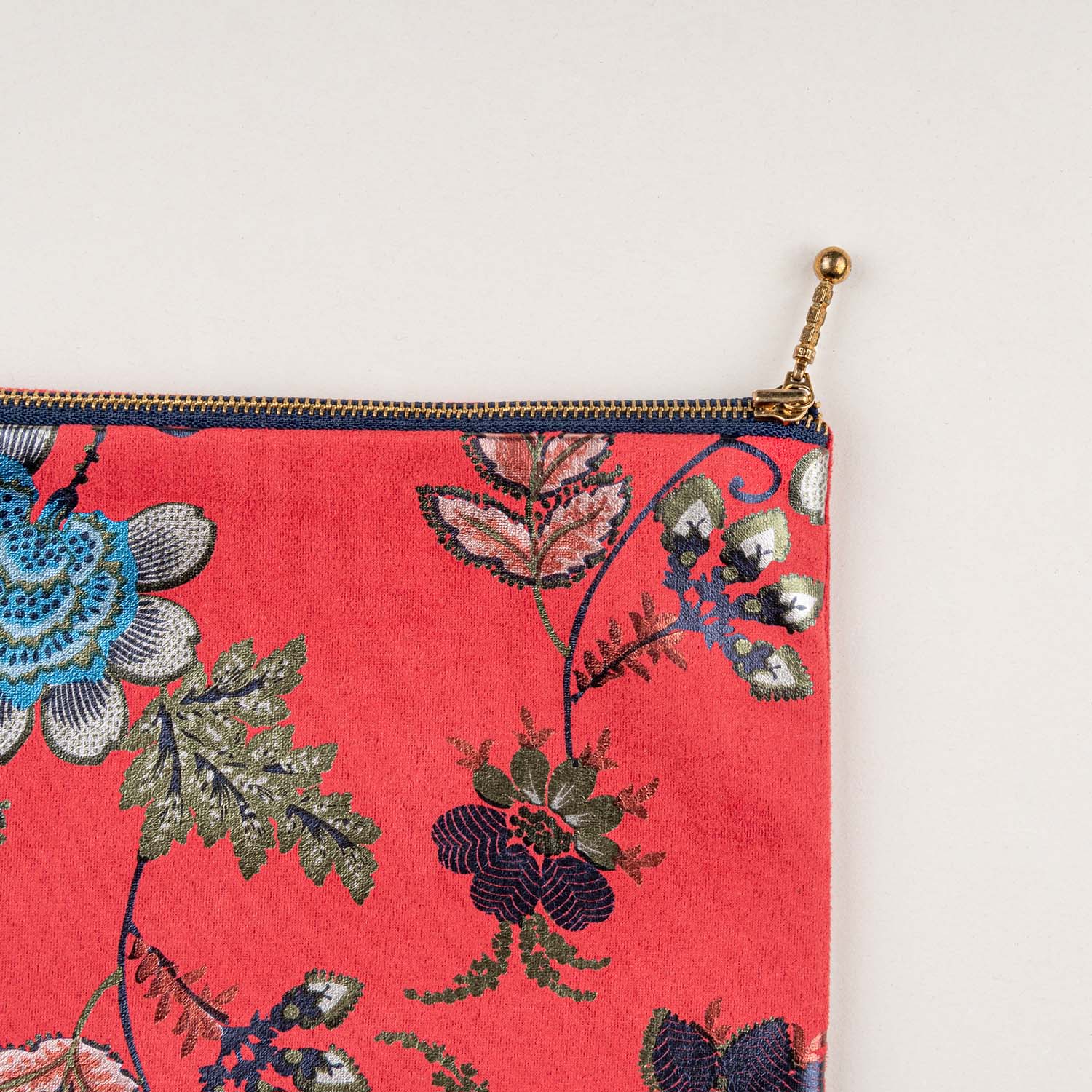 Red Foil Print Suede Carry On Pouch - Image 3