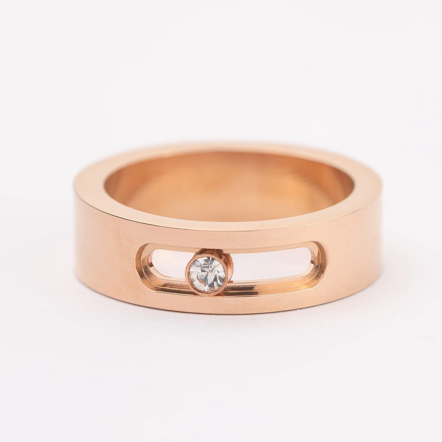 Rose Gold Dancing Diamond Ring - Image 3