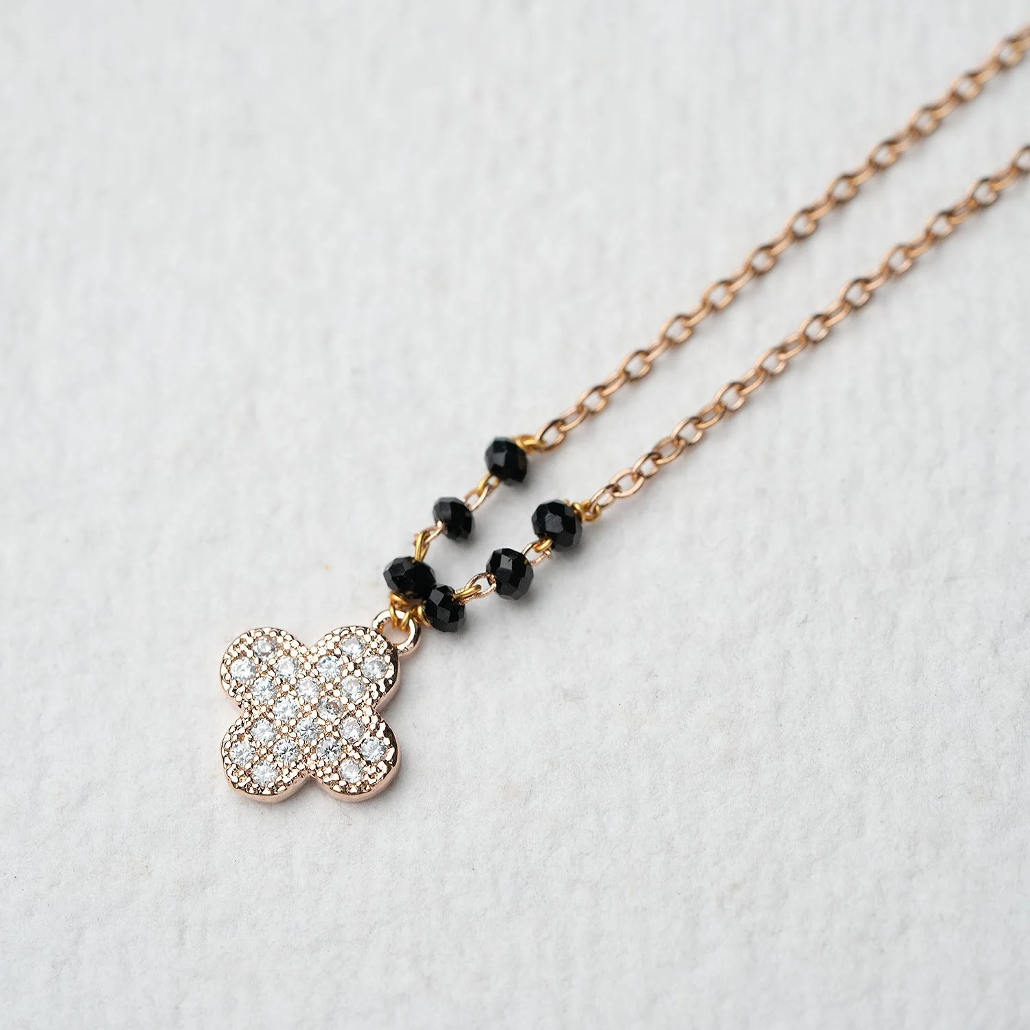 Rose Gold Diamond Clover Mangalsutra - Image 2