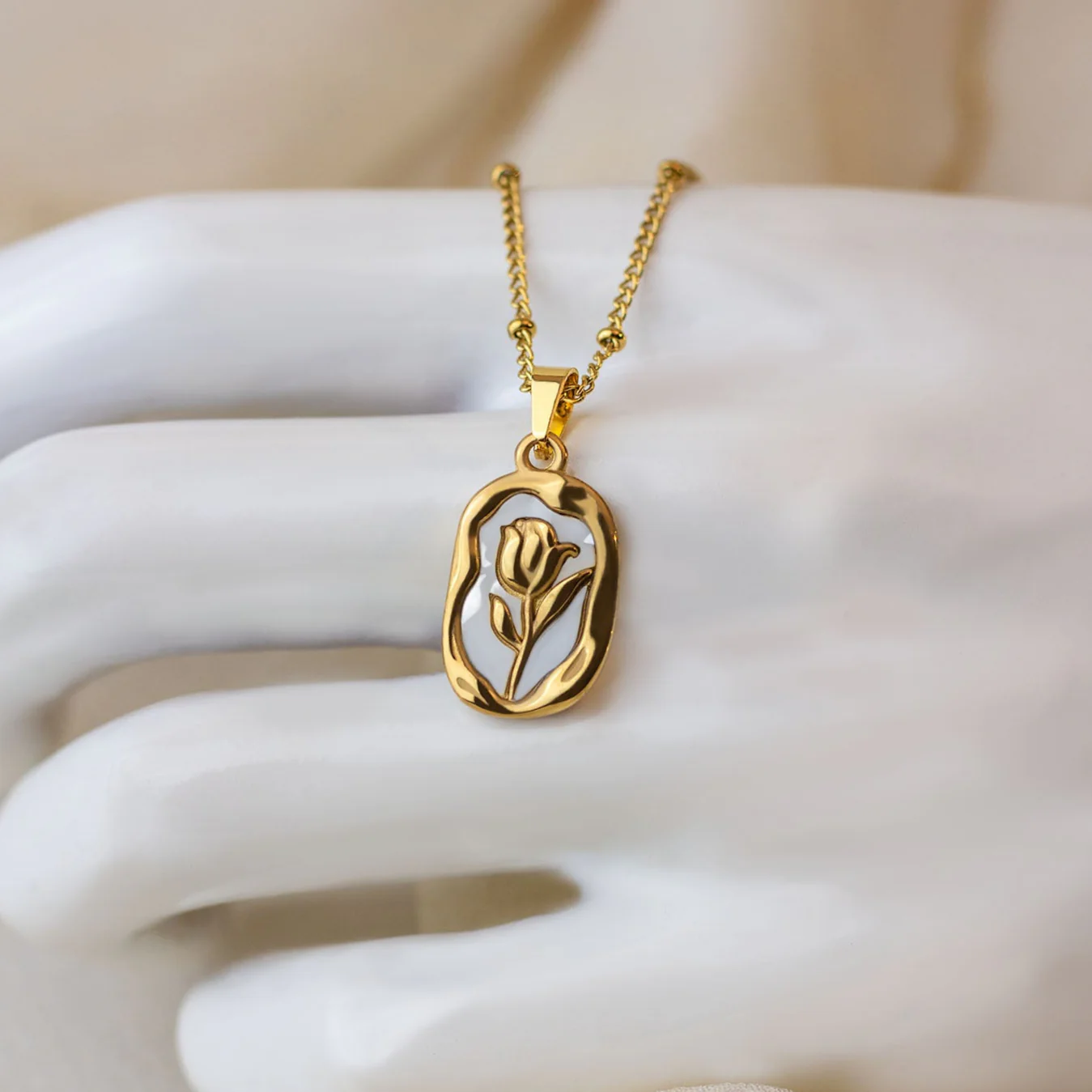 Personalise Initials Reversible Rose Necklace - Image 13
