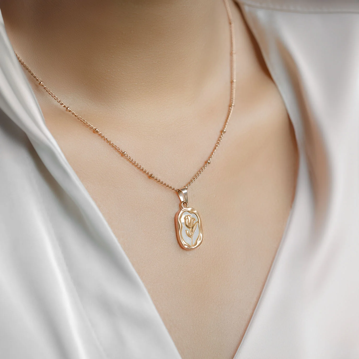 Personalise Initials Reversible Rose Necklace - Image 2
