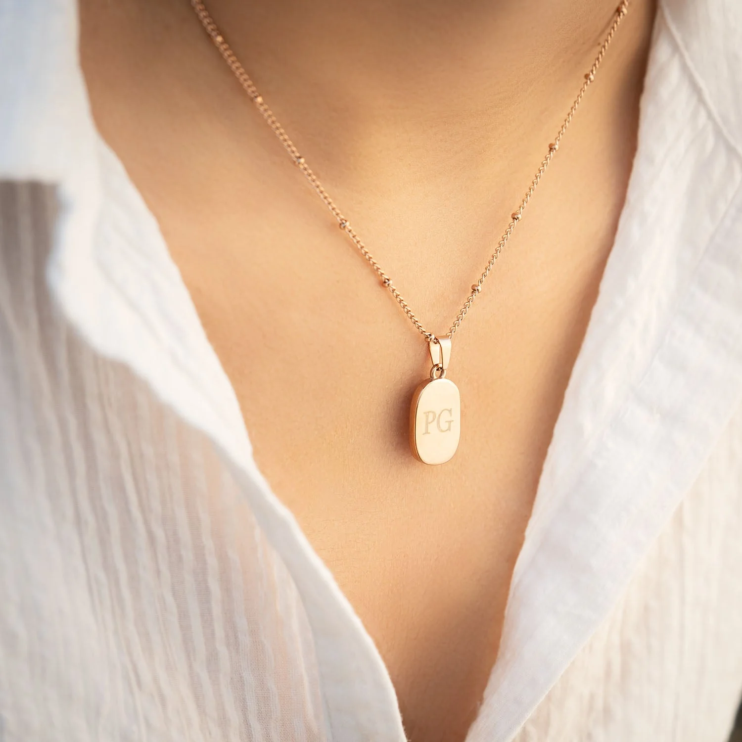 Personalise Initials Reversible Rose Necklace - Image 5