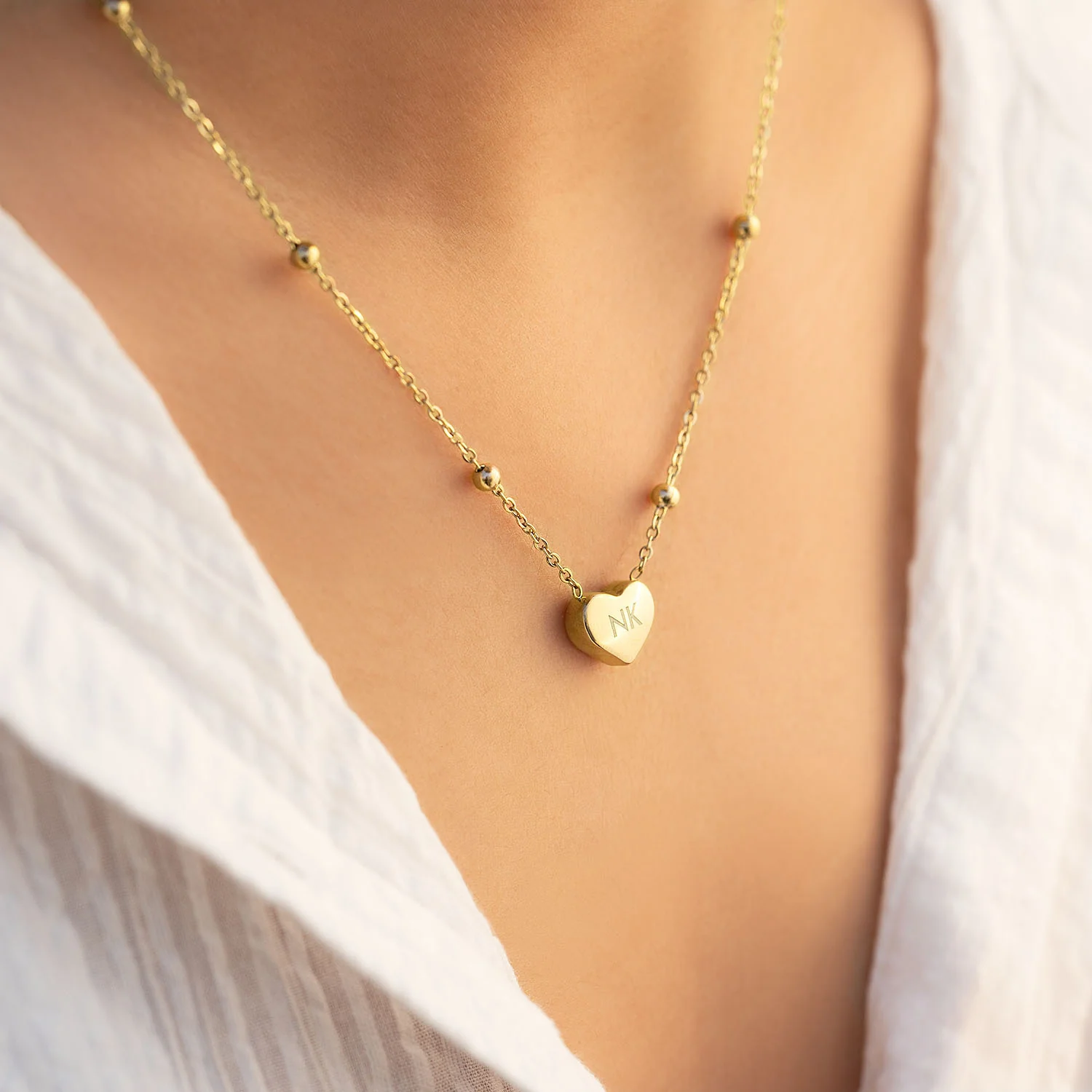 Paris Heart Gold Reversible Necklace - Image 7