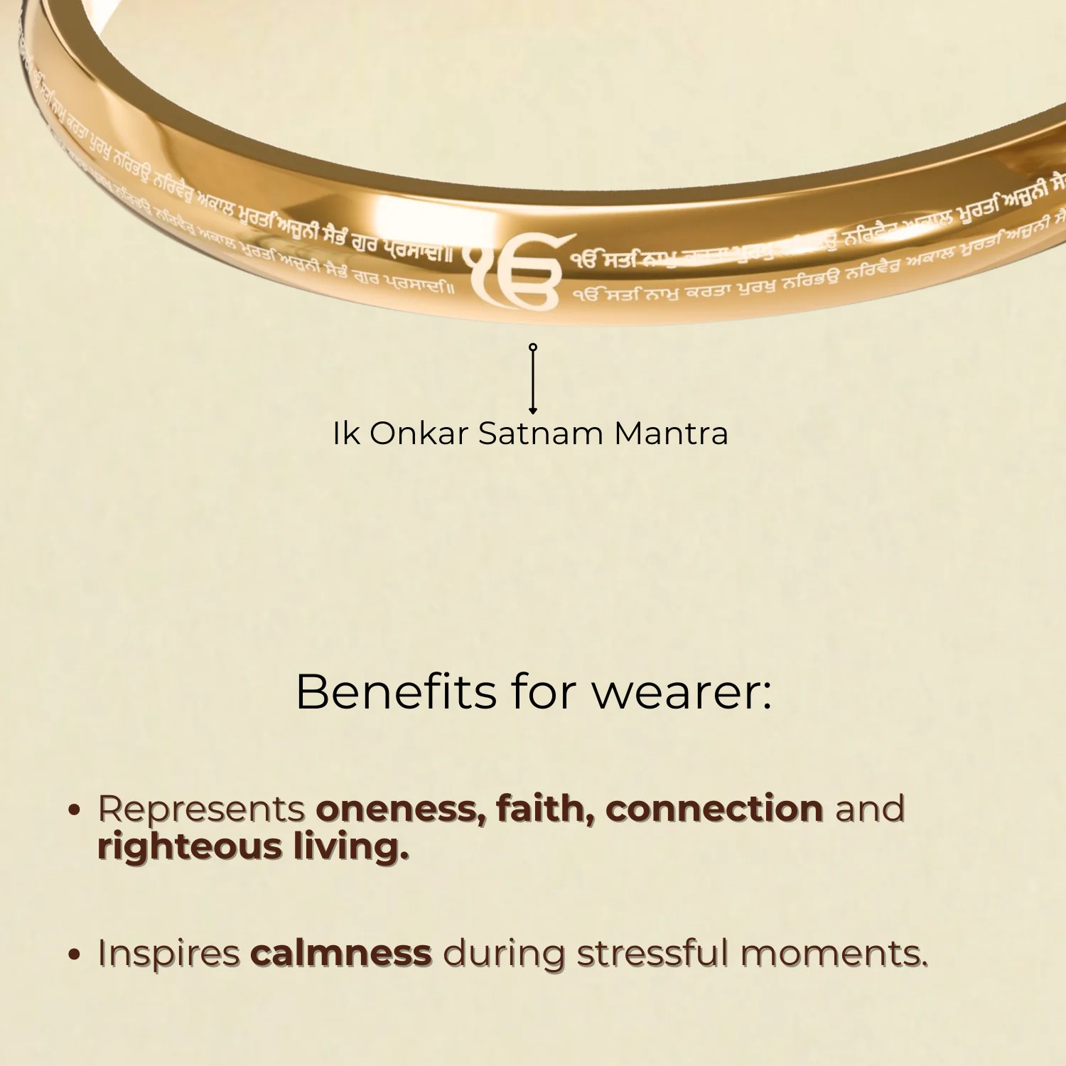Ik Onkar Satnam Mantra MicroCarved Punjabi Curved Kada - Image 10