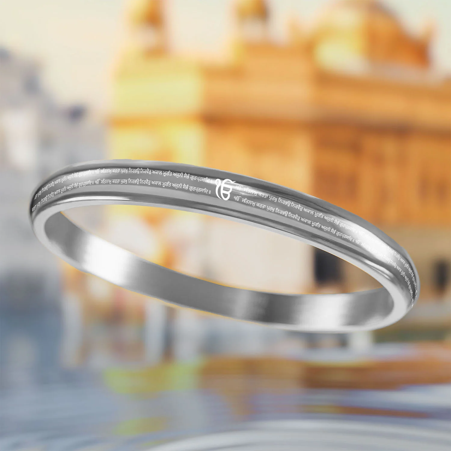 Ik Onkar Satnam Mantra MicroCarved Punjabi Curved Kada - Image 9