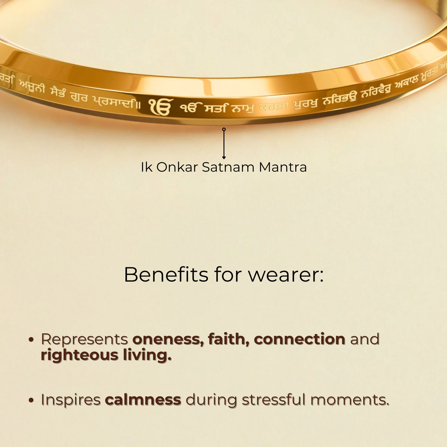 Ik Onkar Satnam Mantra MicroCarved Punjabi Kada - Image 10