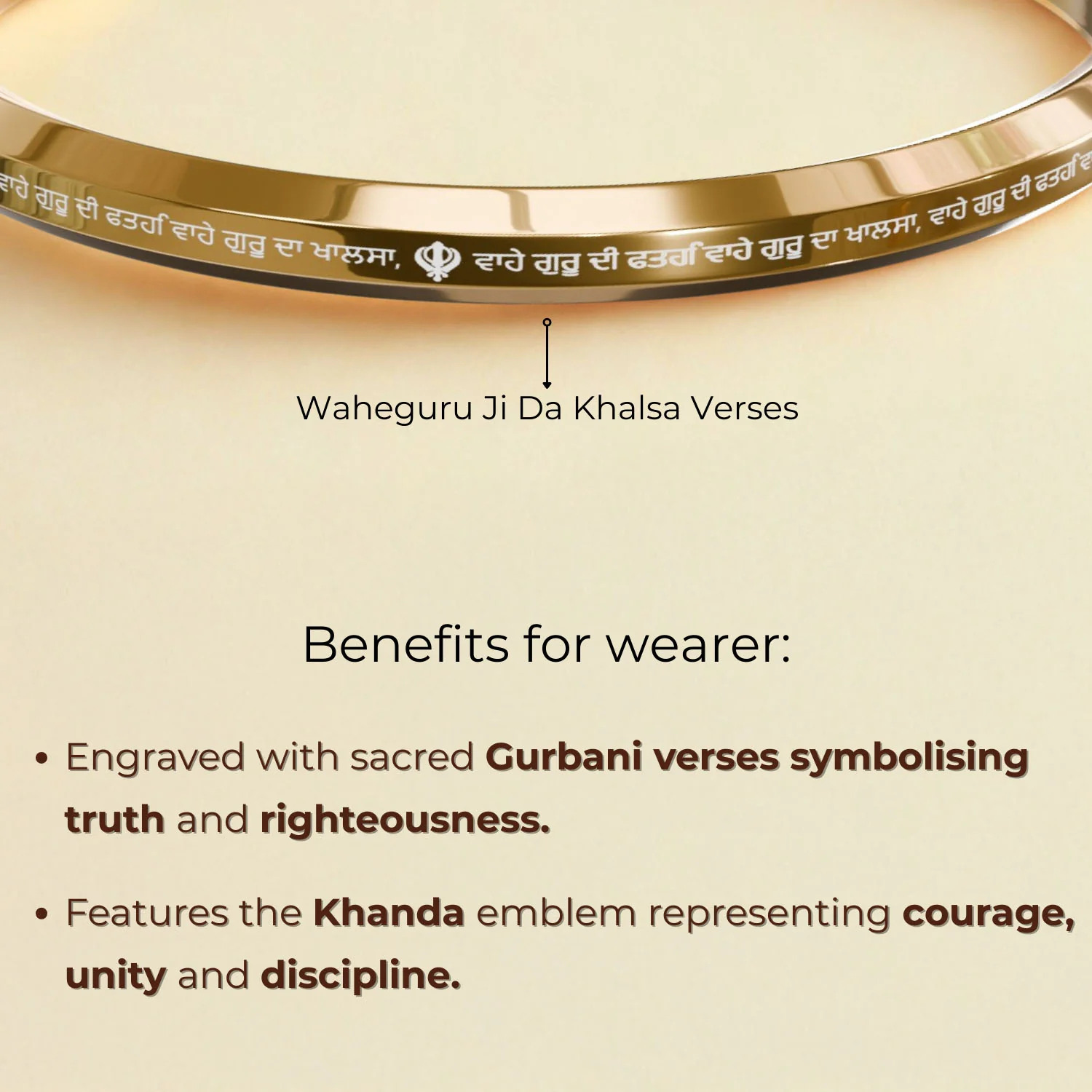 Waheguru Ji Da Khalsa MicroCarved Punjabi Kada - Image 18