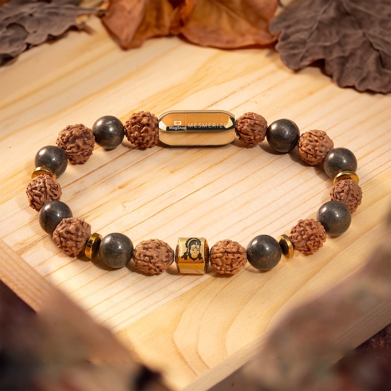 Spiritual Hanuman Natural Stone Bracelet with MagSnap2