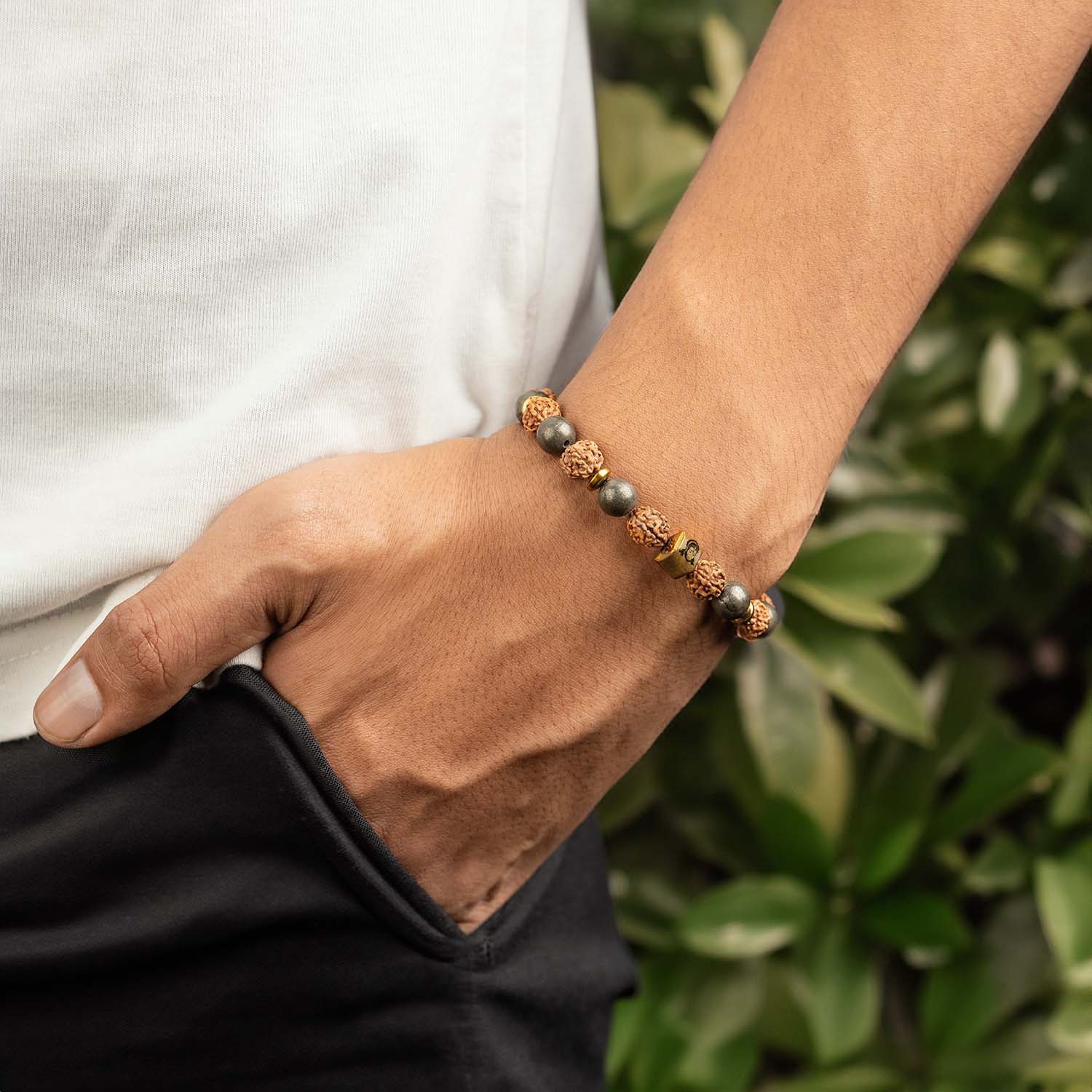 Spiritual Hanuman Natural Stone Bracelet with MagSnap2 - Image 3
