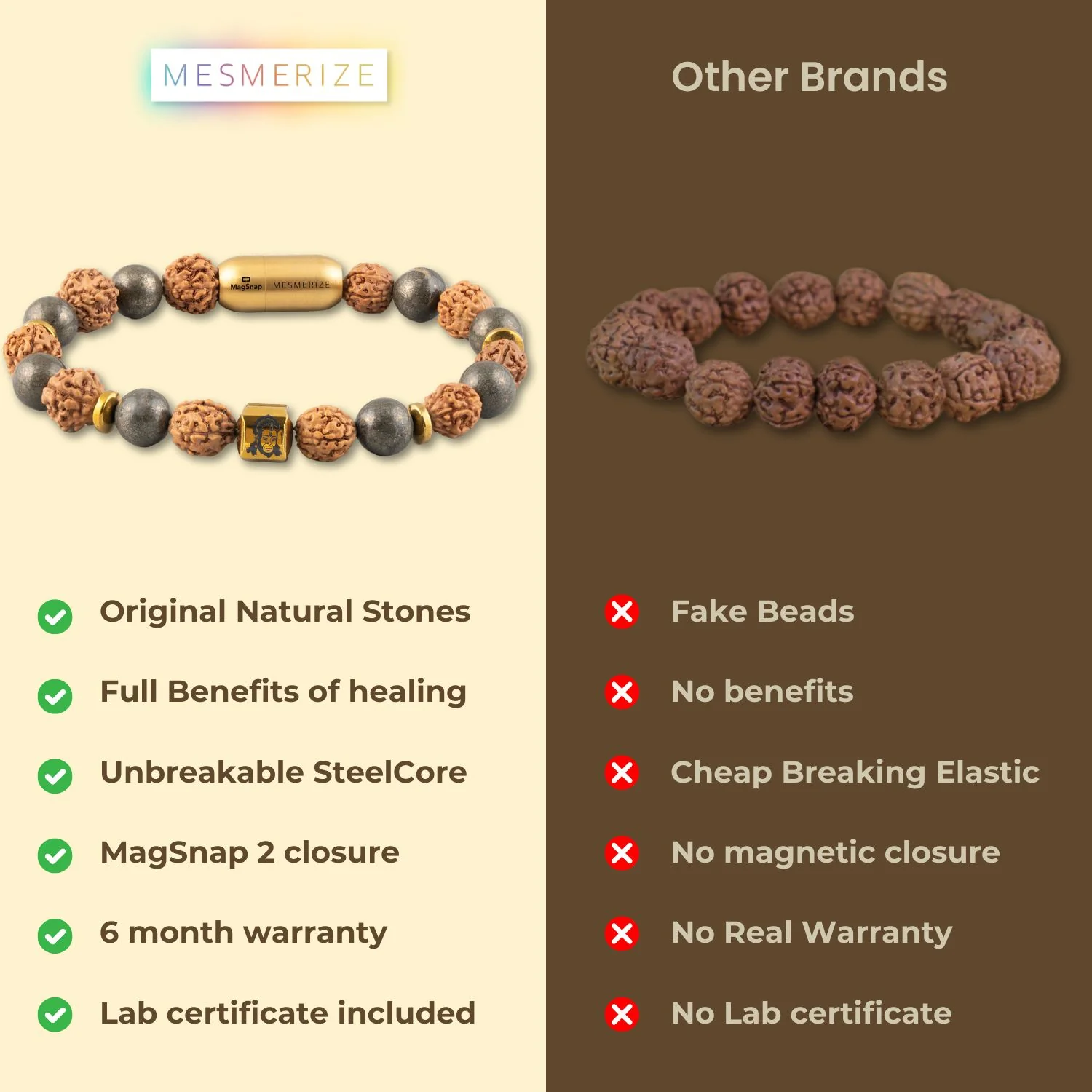Spiritual Hanuman Natural Stone Bracelet with MagSnap2 - Image 6