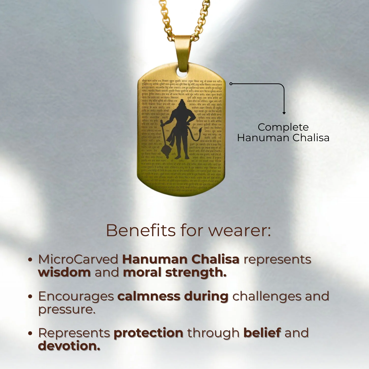 Sacred Hanuman Chalisa MicroCarved Tag Necklace - Image 10