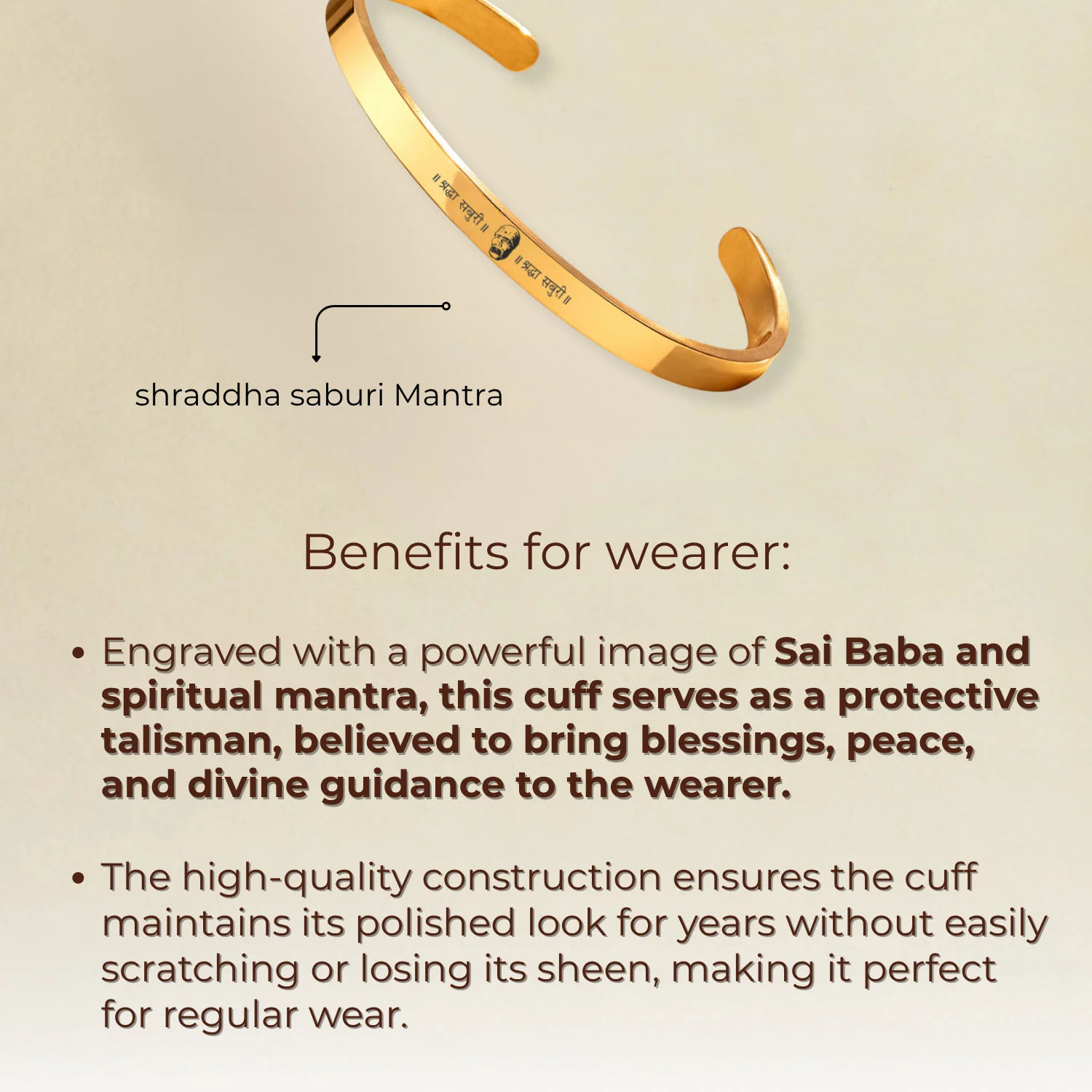 Sai Baba Gloss Cuff Adjustable Bracelet - Image 9