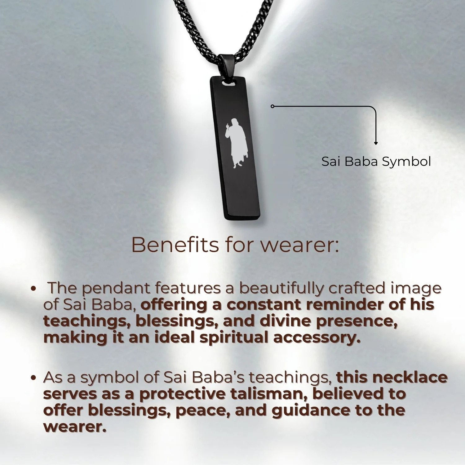 Sai Baba Mini Tag Necklace - Image 2