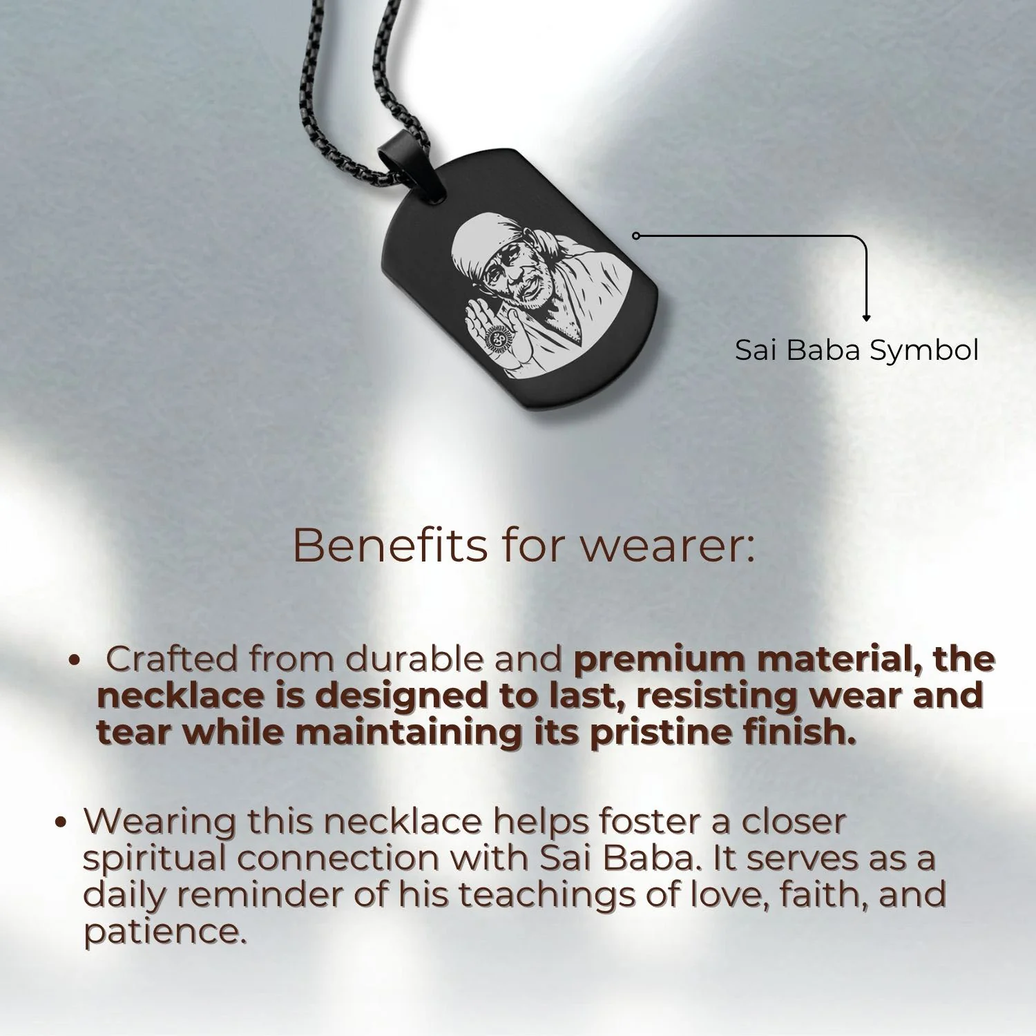 Sai Baba Tag Necklace - Image 2