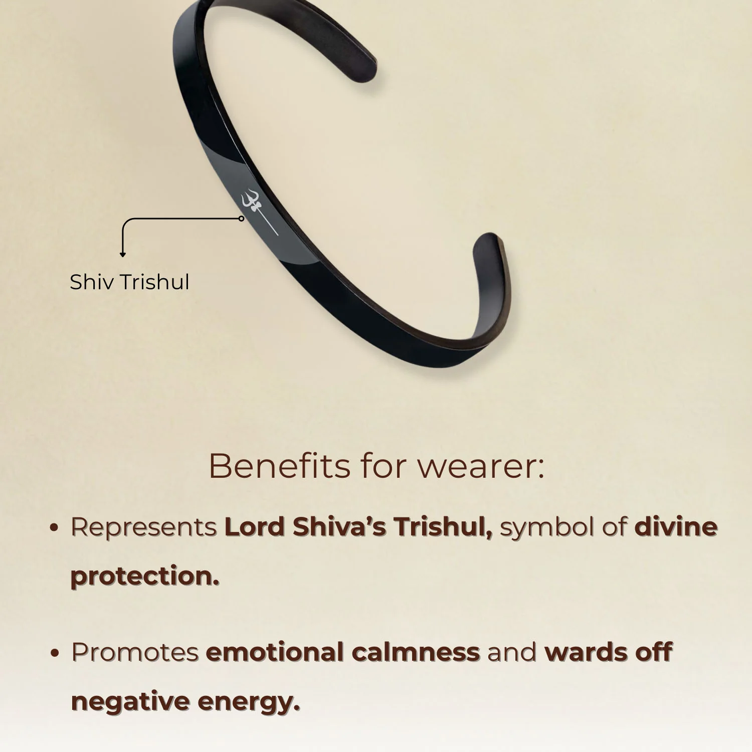 Shiv Trishul Gloss Cuff Adjustable Bracelet - Image 18