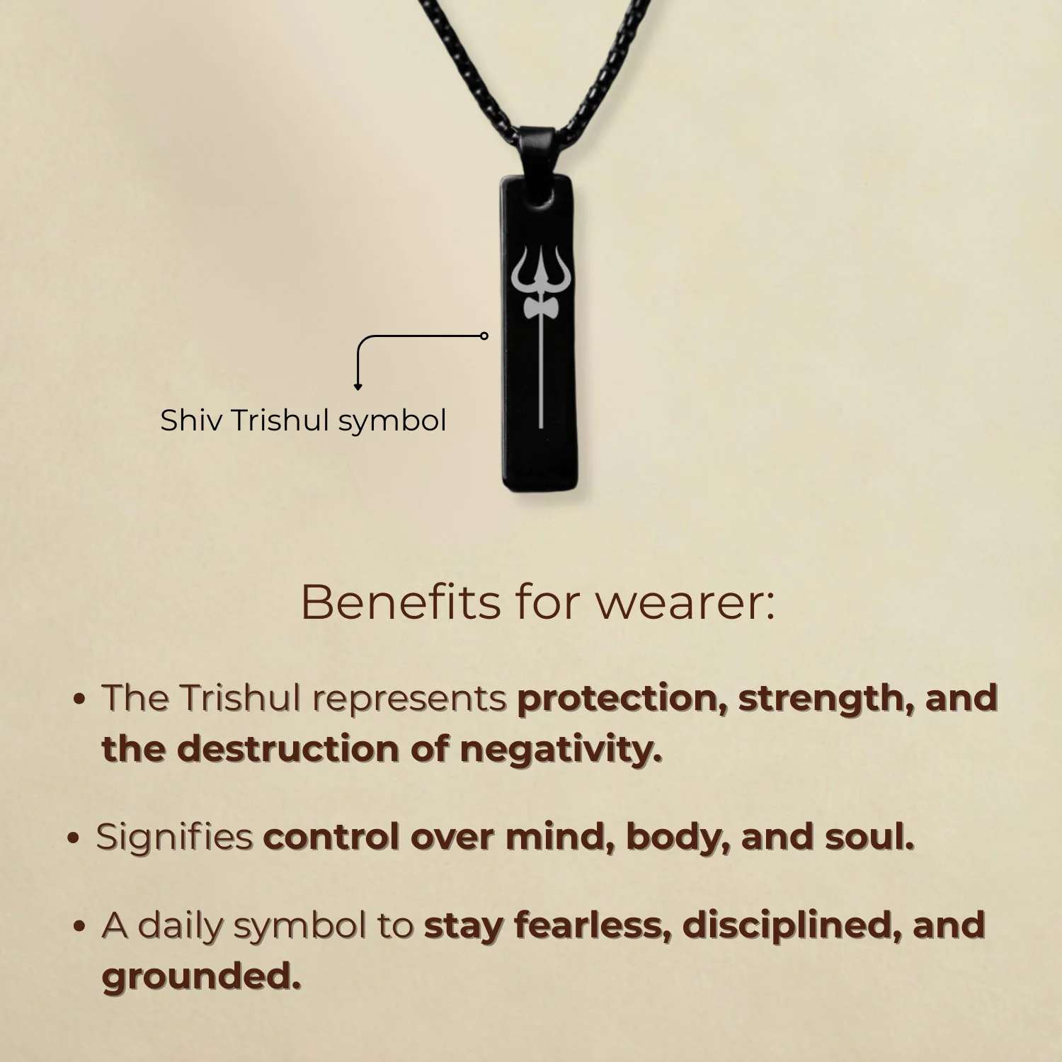 Shiv Trishul Mini Tag Necklace - Image 18
