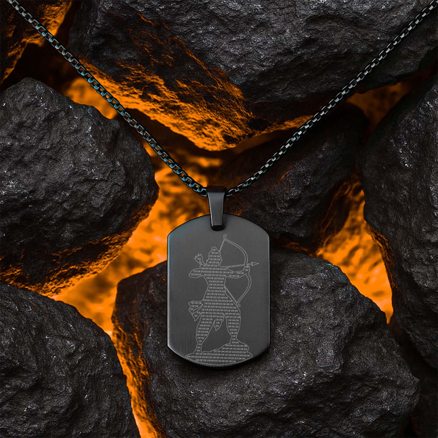 Shree Ram MicroCarved Inlay Tag Necklace - Image 9