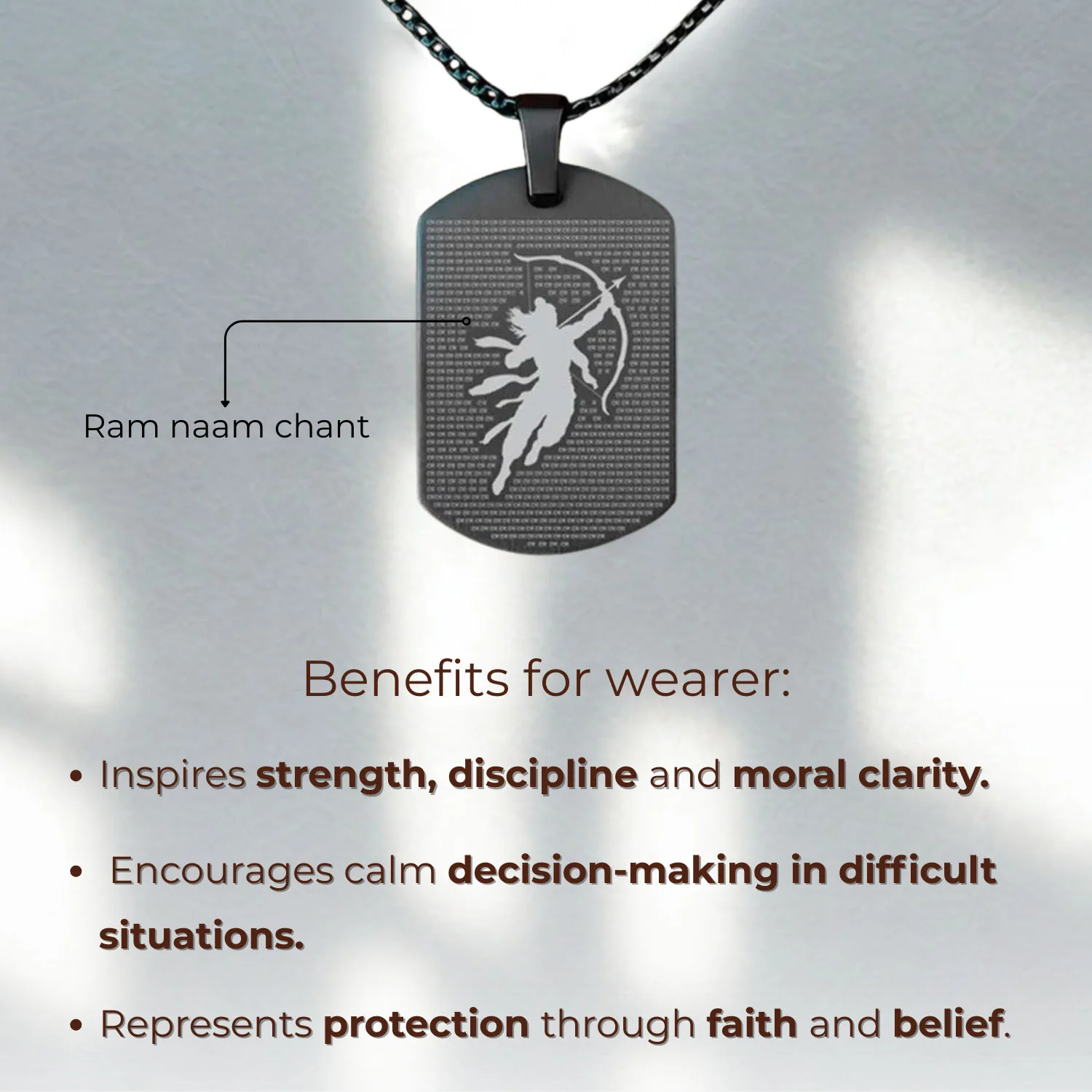 Shree Ram MicroCarved Tag Necklace - Image 10