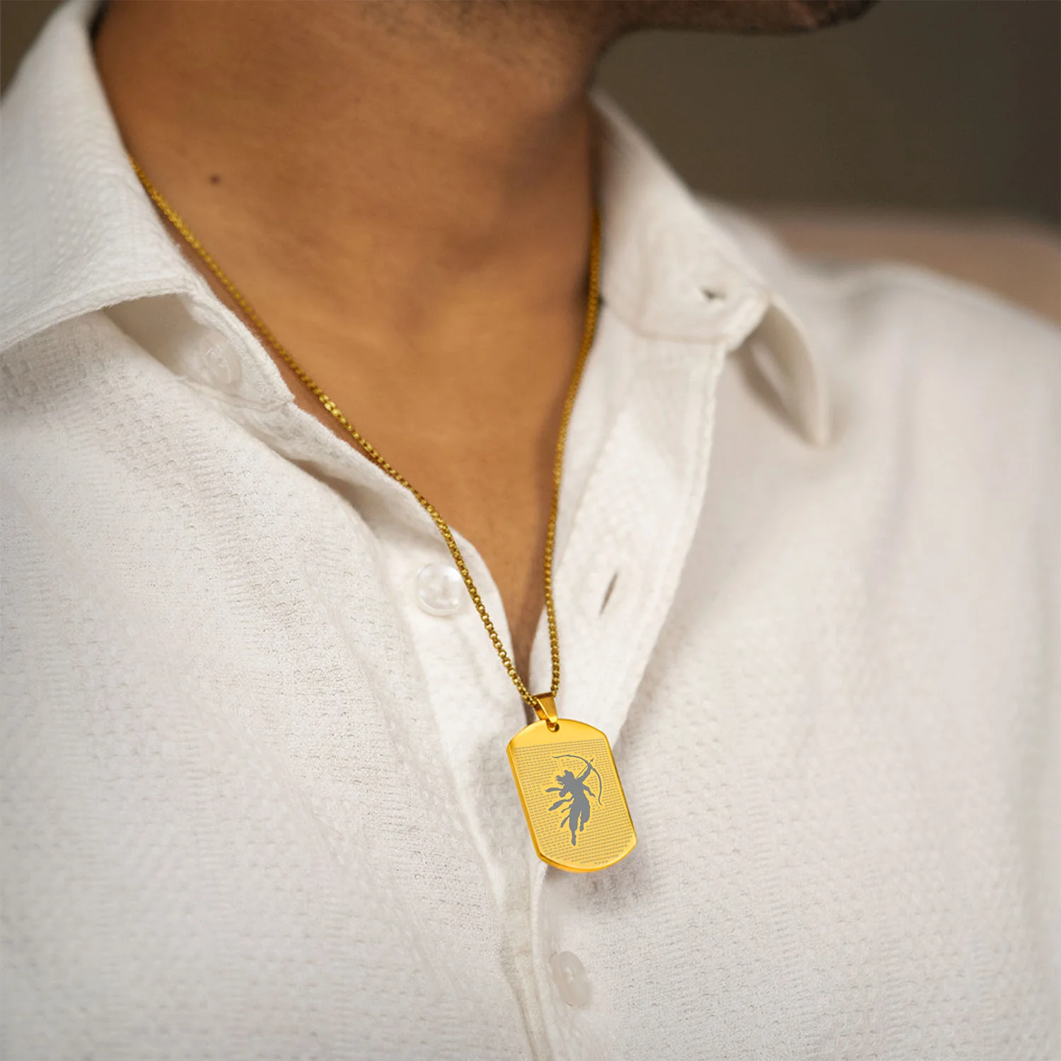 Shree Ram MicroCarved Tag Necklace - Image 11