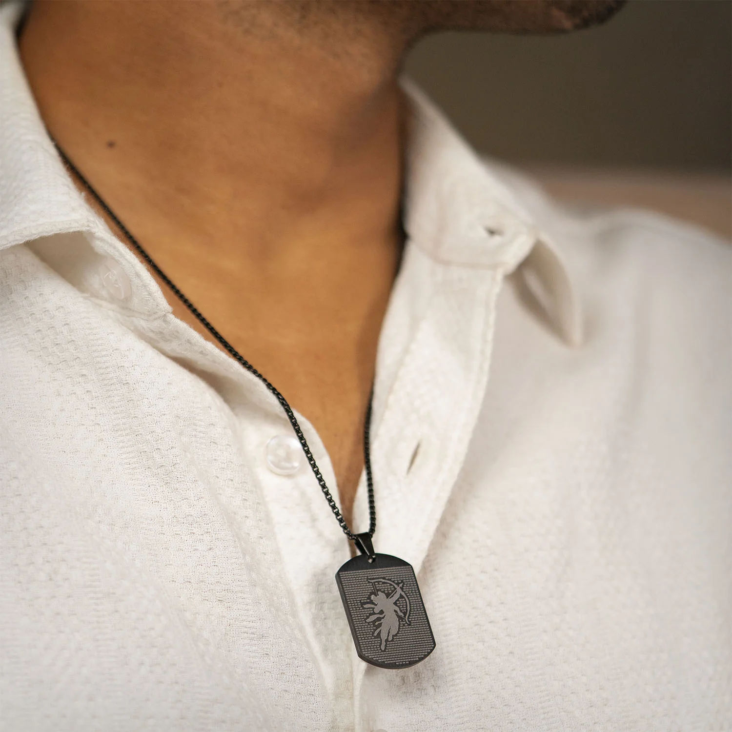 Shree Ram MicroCarved Tag Necklace - Image 3