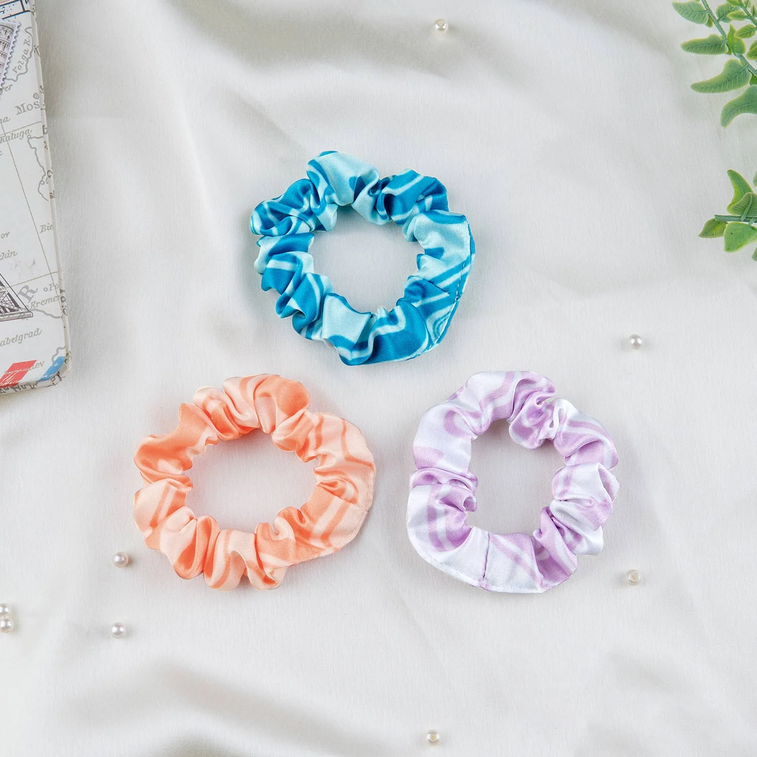 Skinny Crepe Knit Scrunchie (Purple, Red, Pink)
