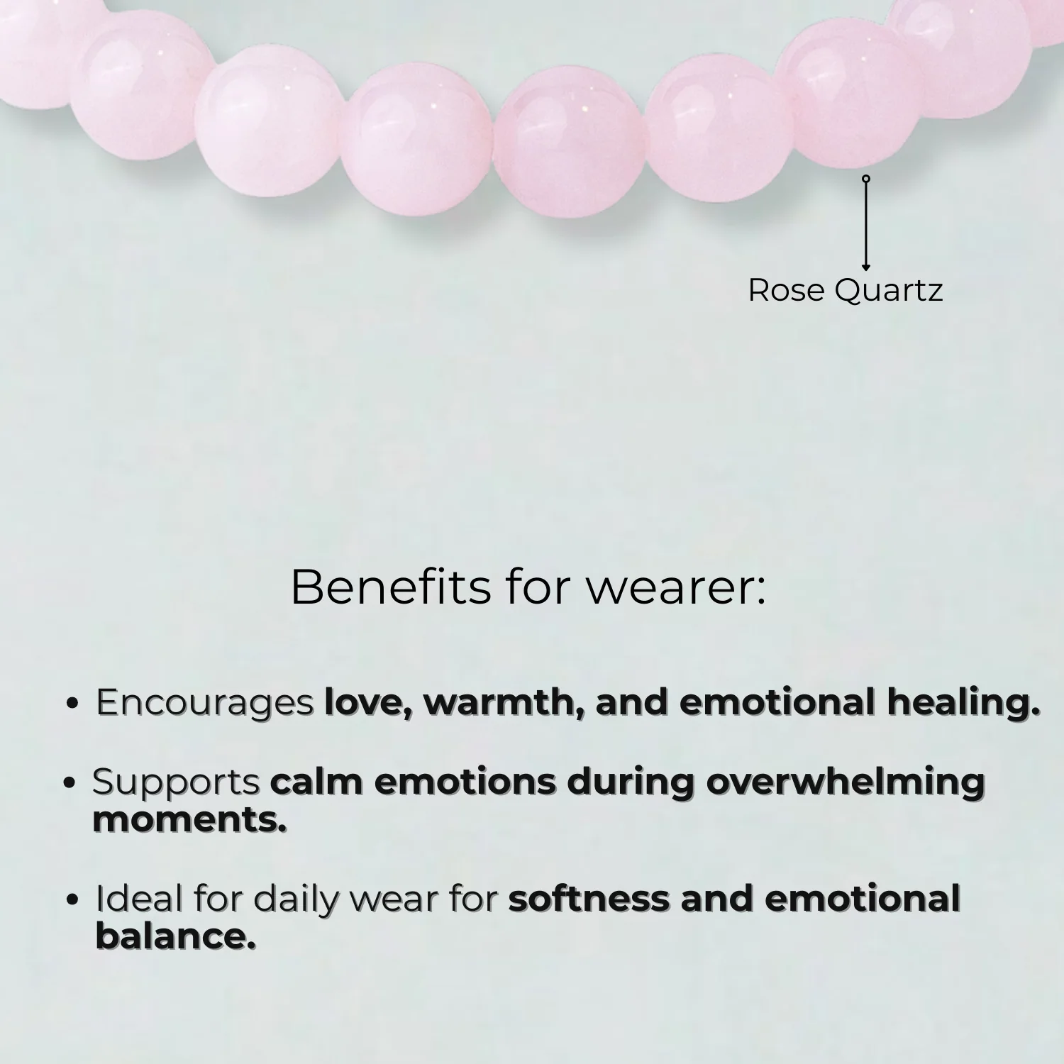 Solace Rose Quartz Natural Stone Bracelet - Image 11