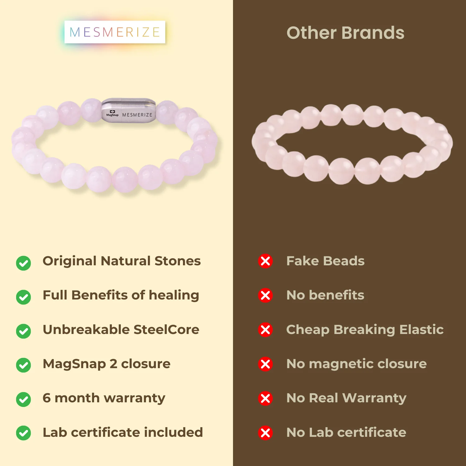 Solace Rose Quartz Natural Stone Bracelet - Image 6