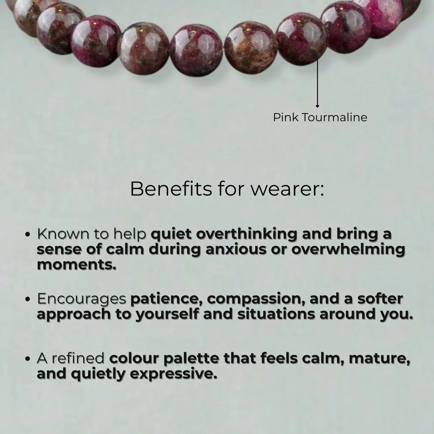 Soothing Pink Tourmaline Natural Stone Bracelet - Image 10