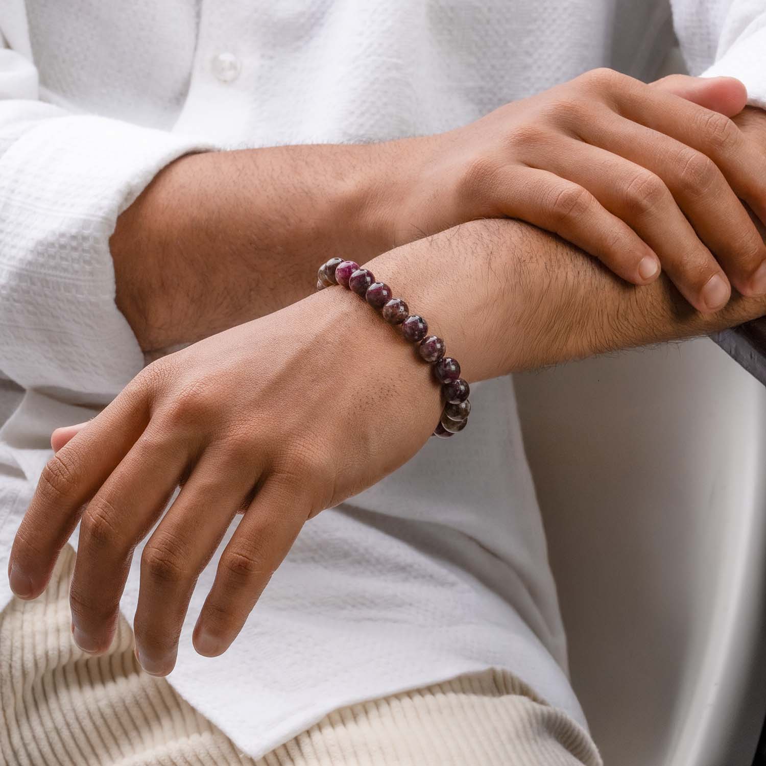Soothing Pink Tourmaline Natural Stone Bracelet - Image 11