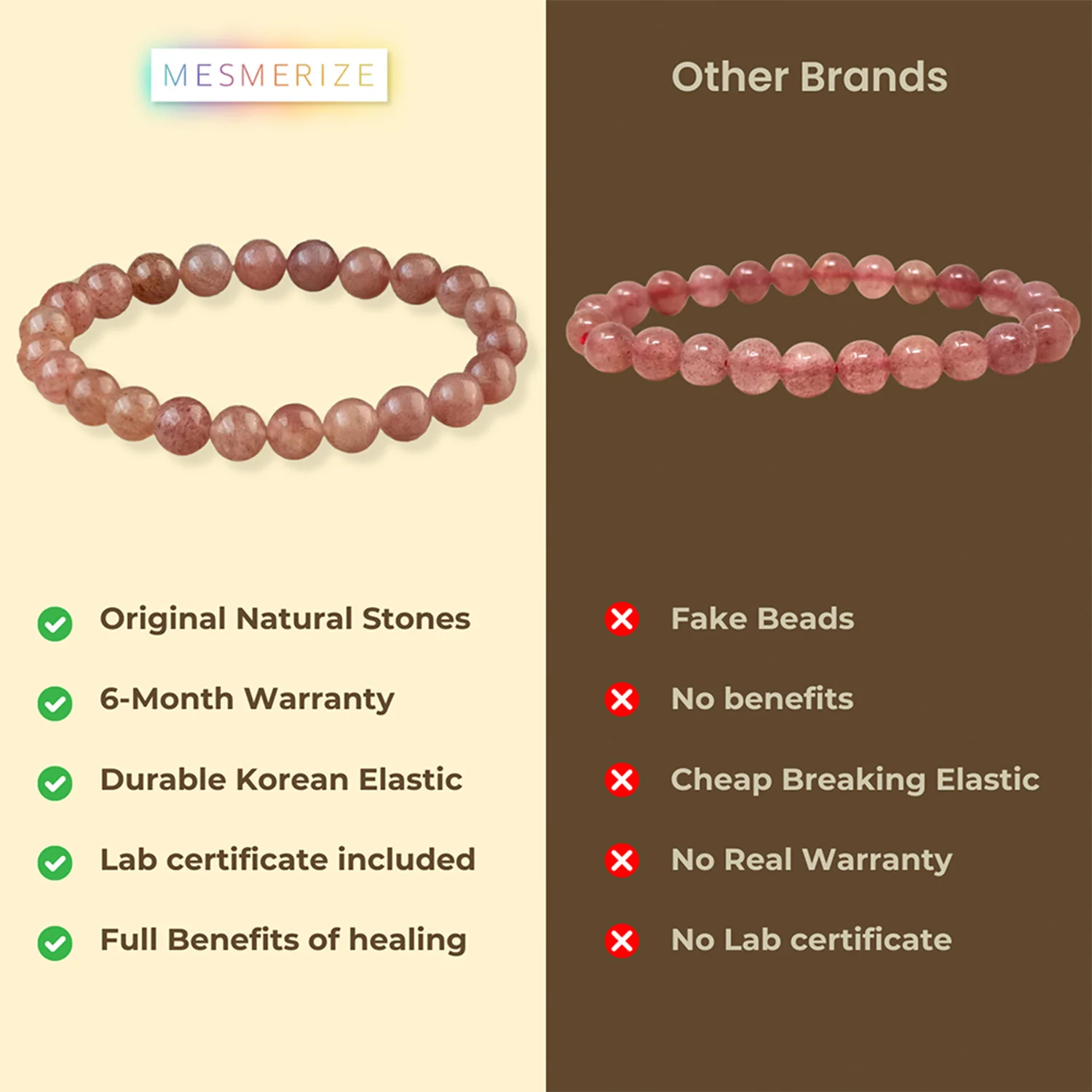 Soulful Strawberry Quartz Natural Stone Bracelet - Image 15