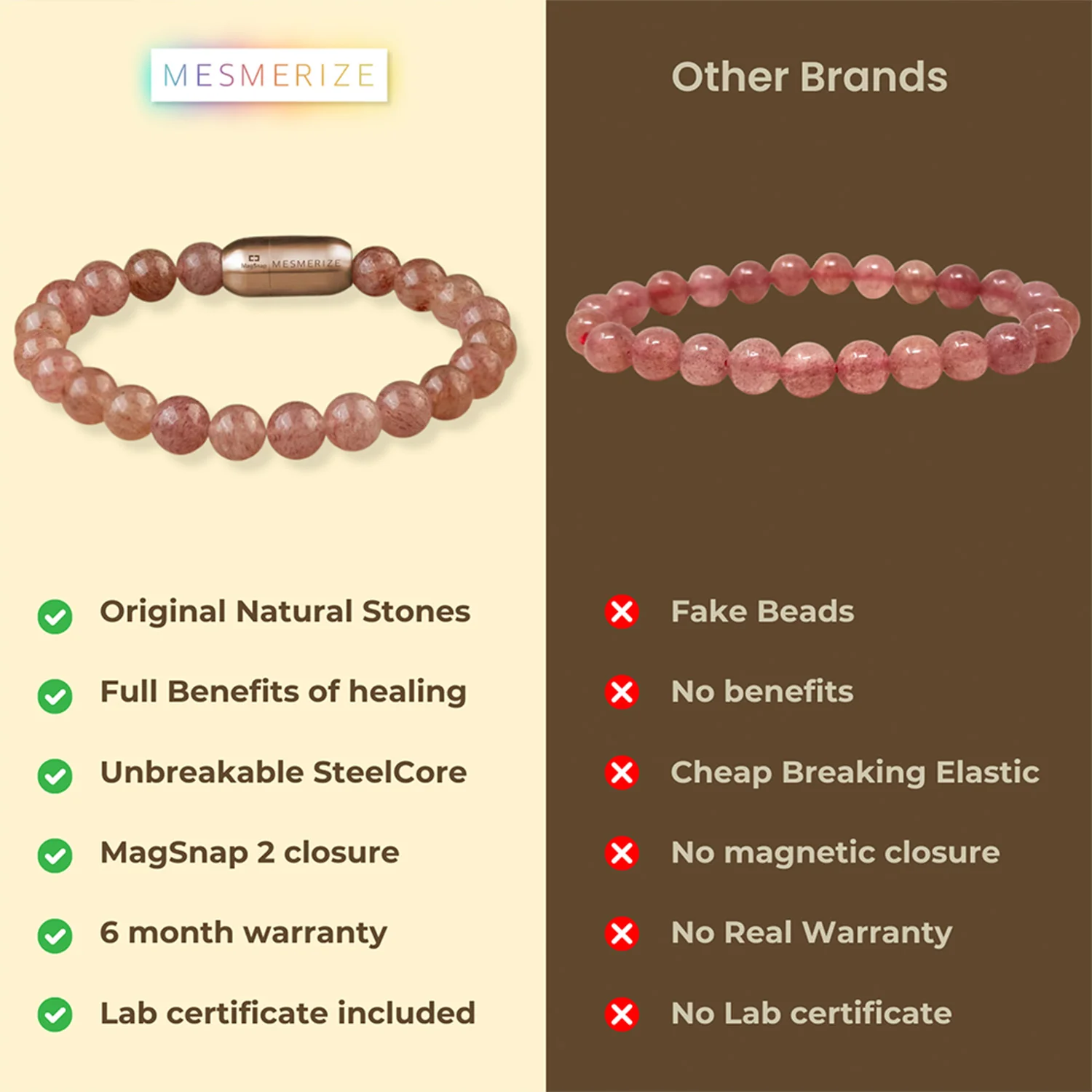 Soulful Strawberry Quartz Natural Stone Bracelet - Image 6