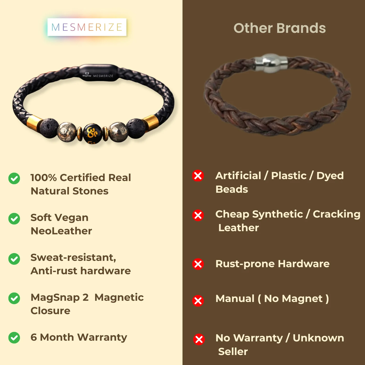 Spiritual Pyrite Natural Stone NeoLeather Bracelet With MagSnap2 - Image 4