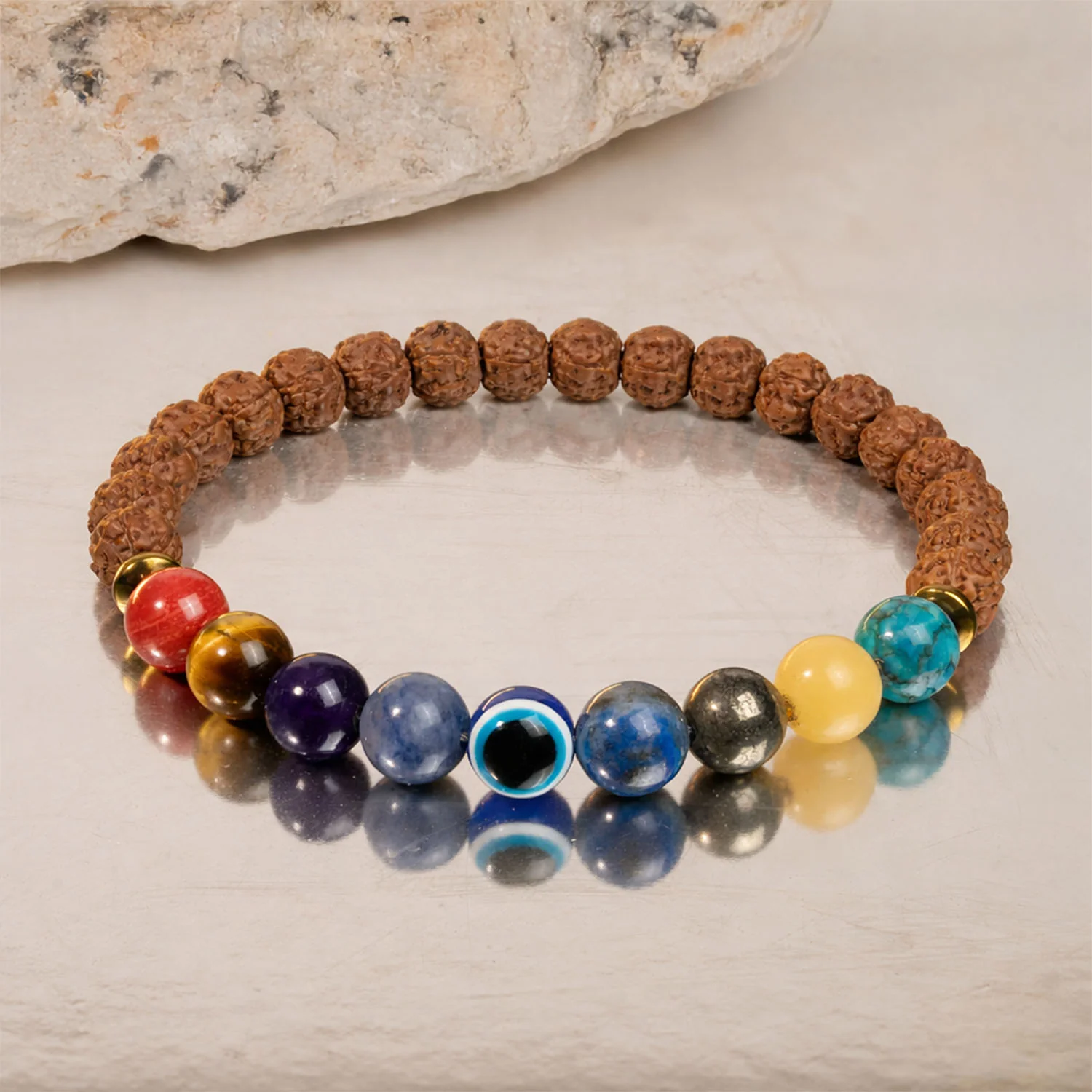 Spiritual Rudraksh 9 Chakra Bracelet - Image 10