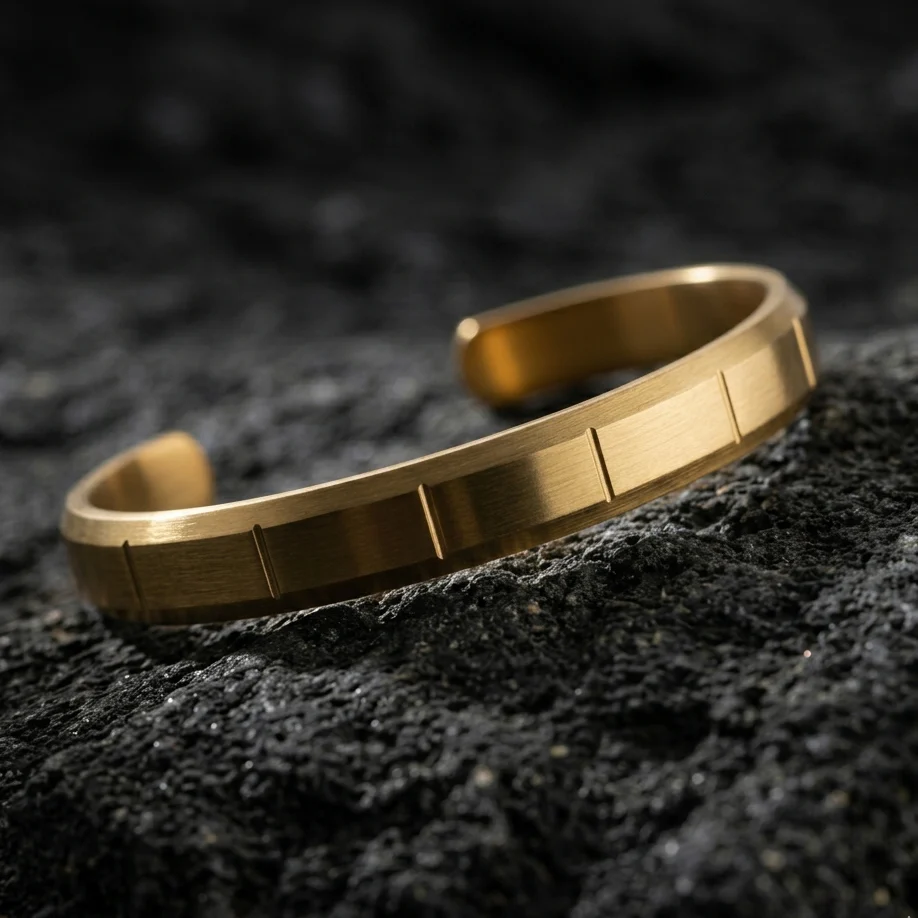 Matte Strike Line Flex Cuff Adjustable Bracelet - Image 5
